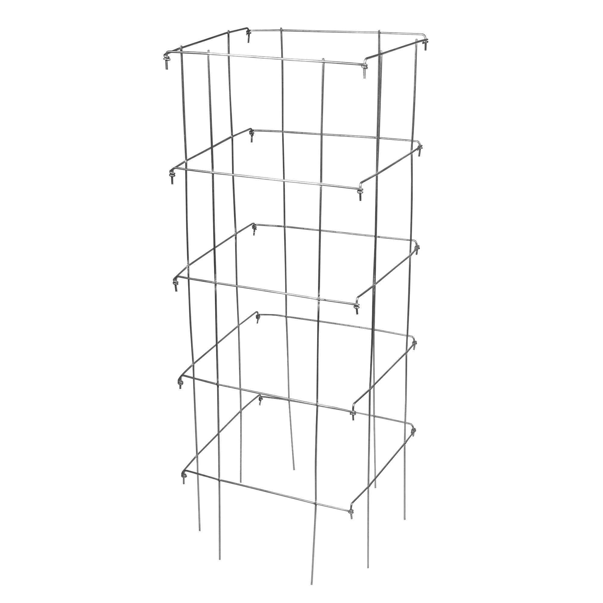 Garden Elements Cassie’s Cages Heavy Duty Square Collapsible Tomato Cages, 40” (Pack of 3)