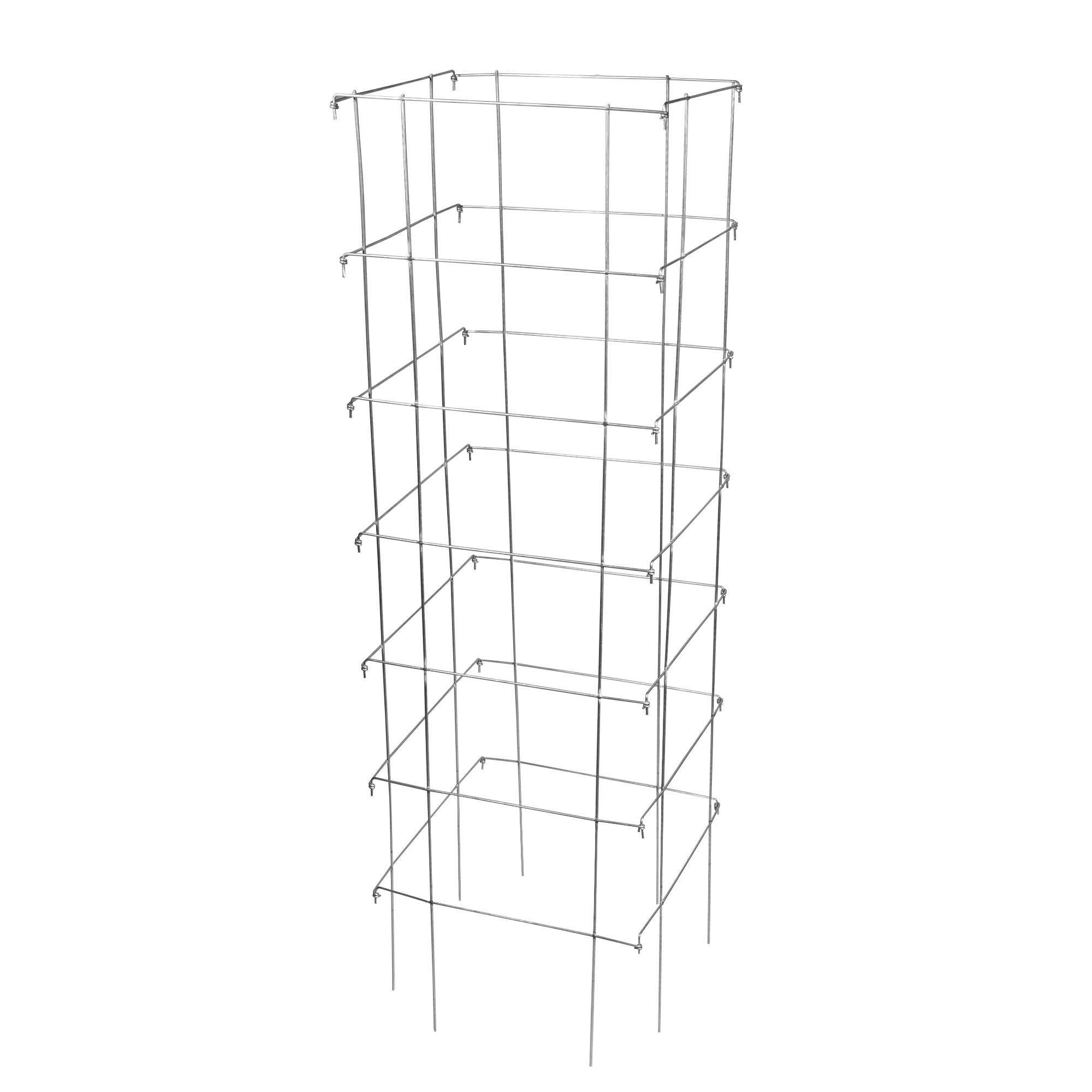 Garden Elements 8-Leg Big Brother Heavy Duty Square Collapsible Tomato Cages, 58” (Pack of 3)