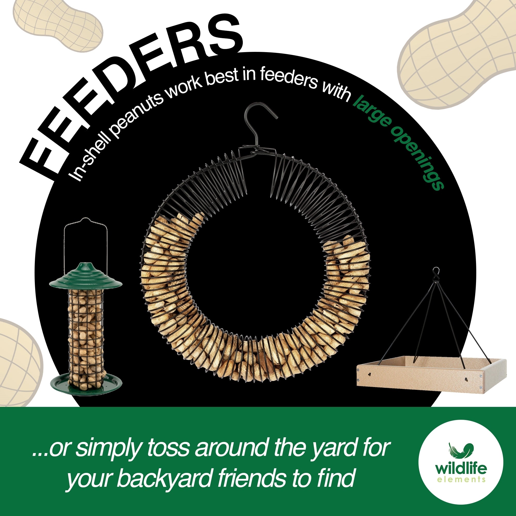 Wildlife Elements Peanut Party Raw In-Shell Peanuts – Natural, Nutrient-Rich Wildlife Food for Birds, Squirrels & Waterfowl, 25lb