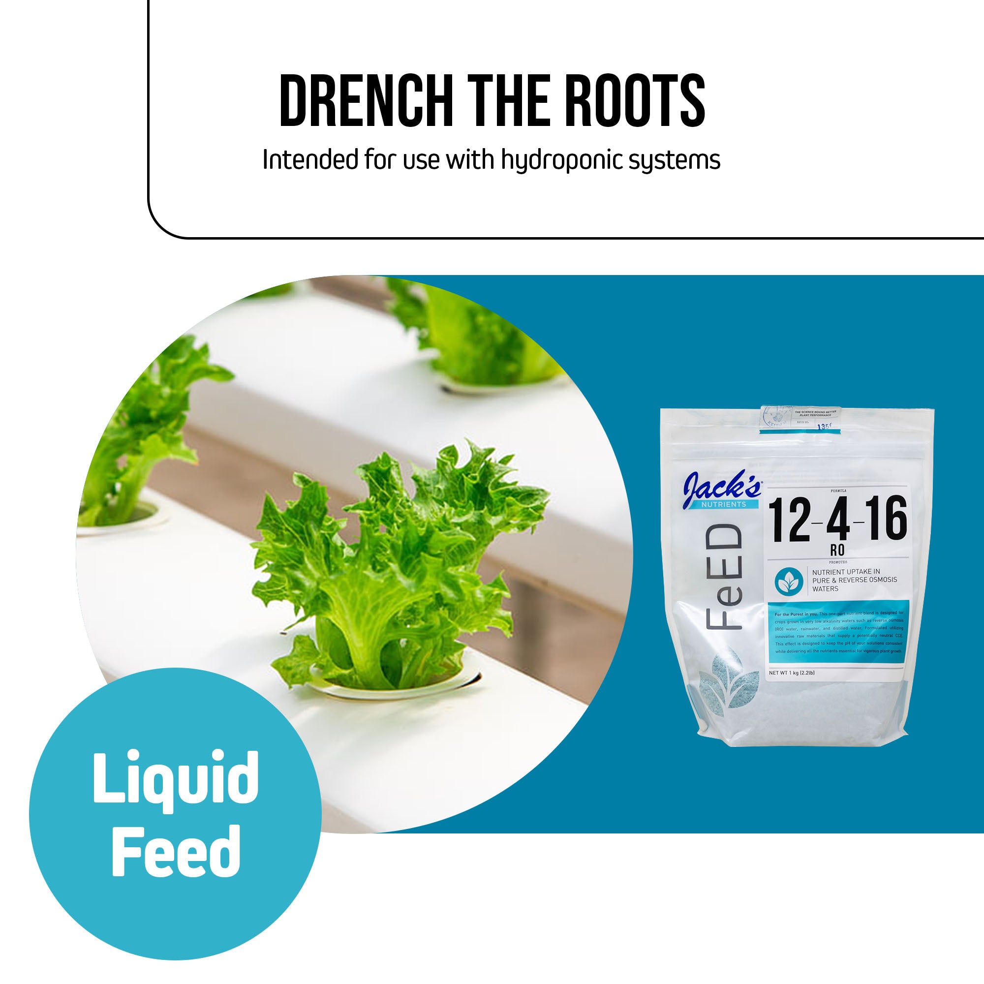 Jack's Nutrients 12-4-16 Reverse Osmosis Water-Soluble Fertilizer, 2.2lbs