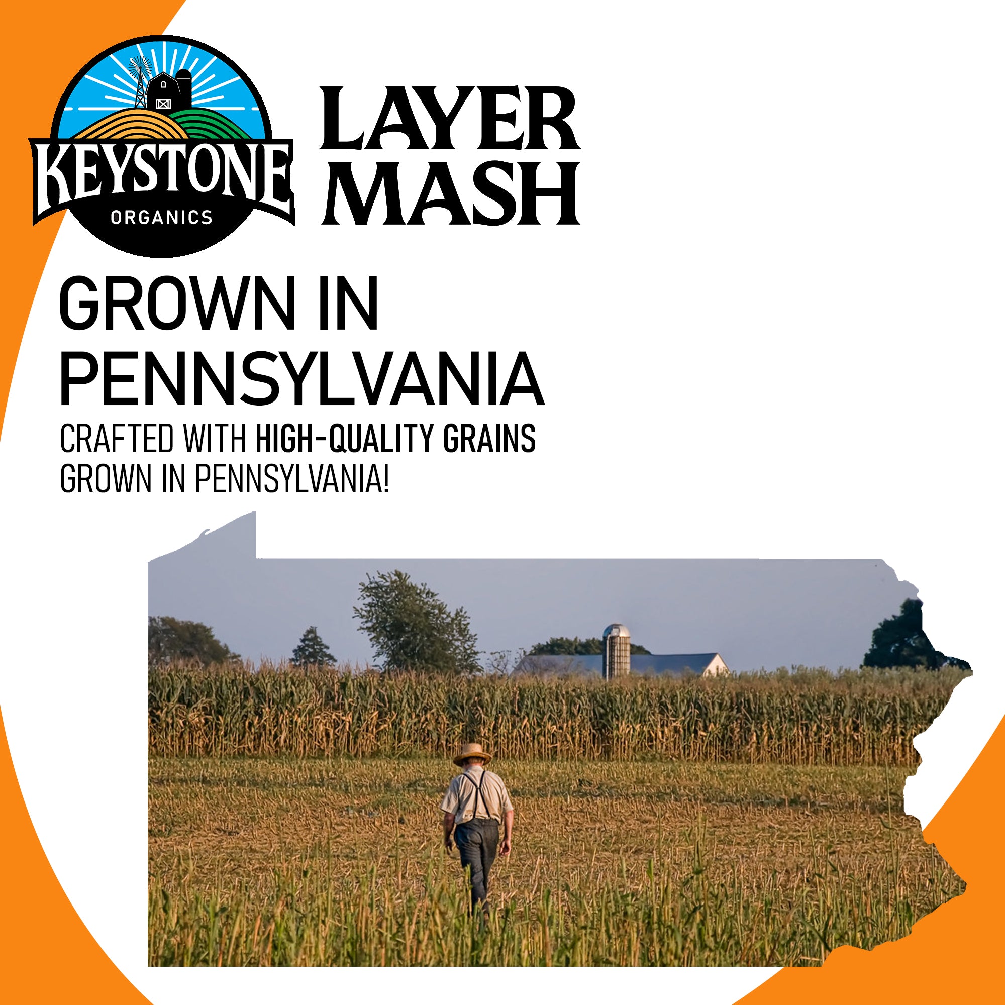 Keystone Organics USDA Certified Layer Mash Chicken Feed, 44lbs