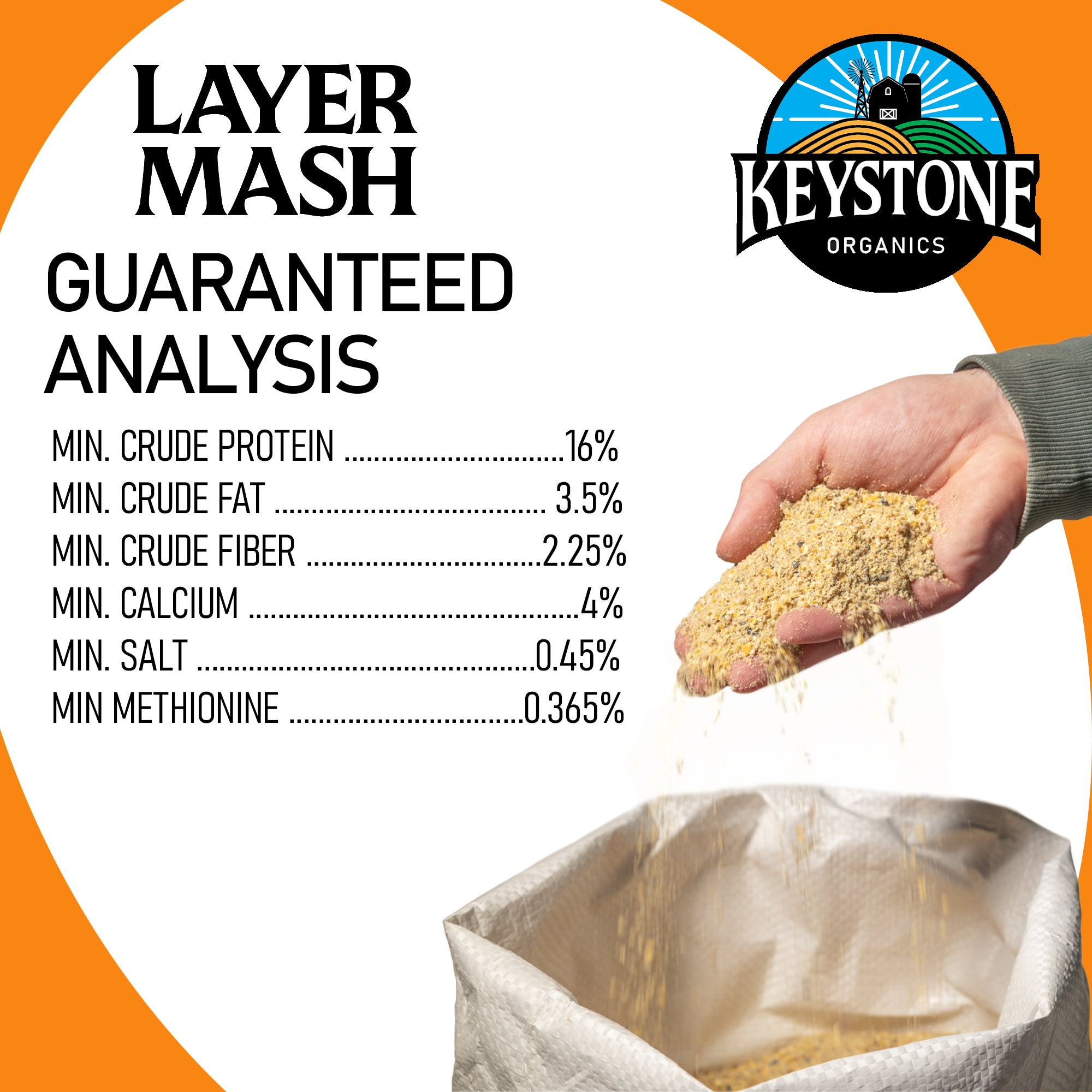 Keystone Organics USDA Certified Layer Mash Chicken Feed, 44lbs