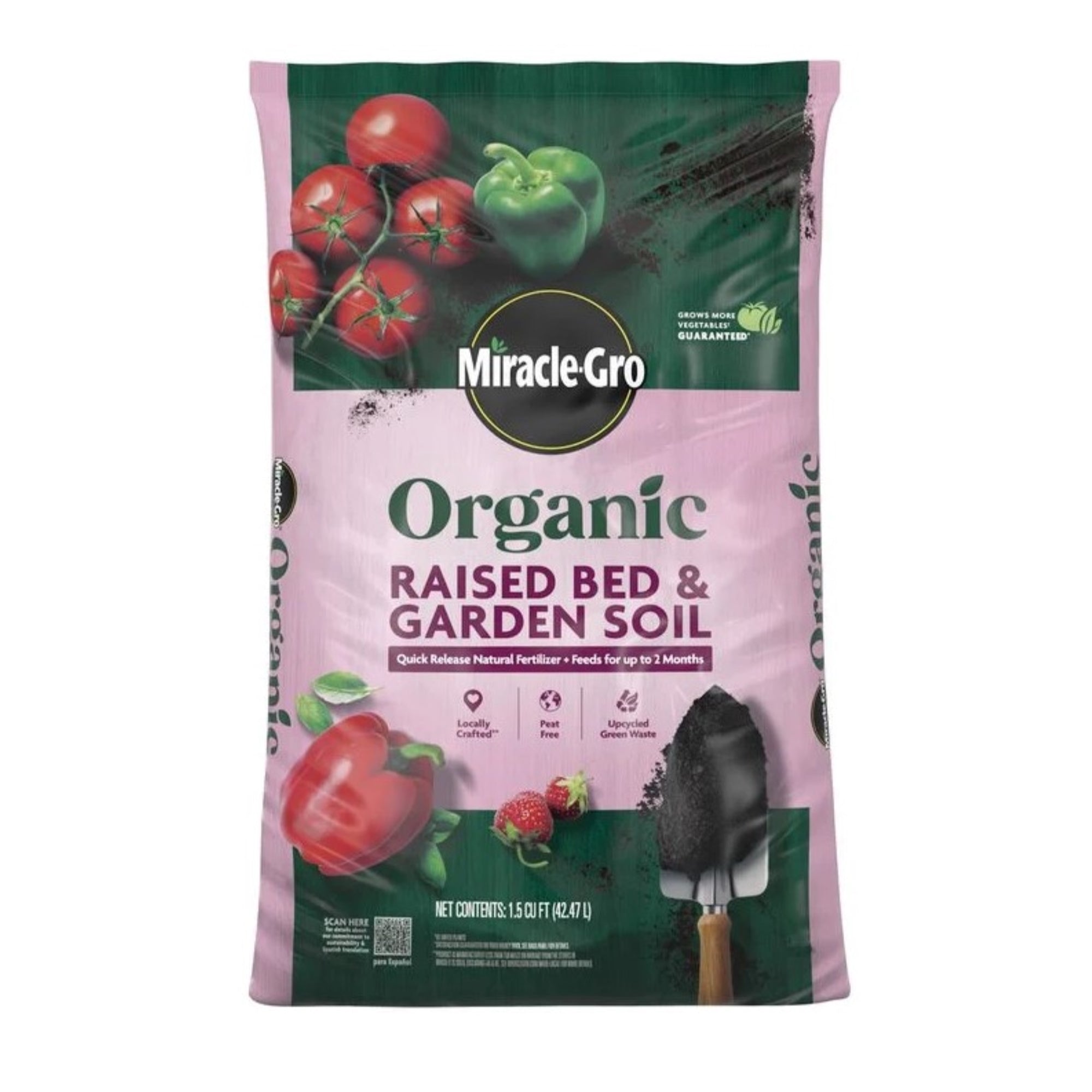 Miracle-Gro Organic Raised Bed & Garden Soil, 1.5 Cubic Feet