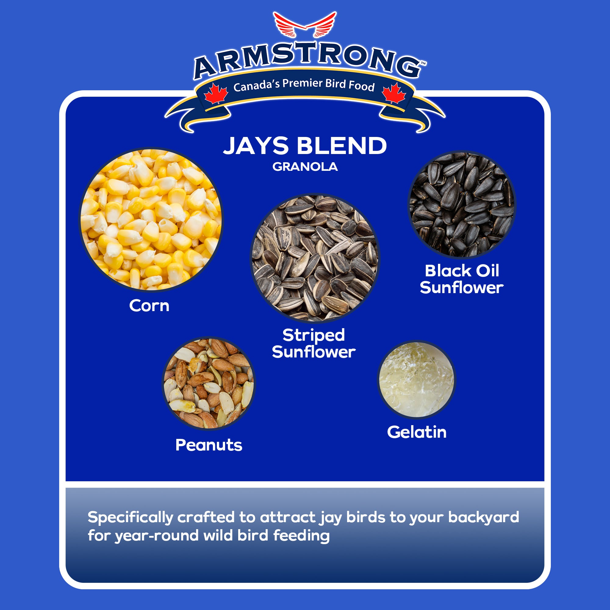 Armstrong Wild Bird Food Royal Jubilee Jays Blend Granola Stack, 4.94oz