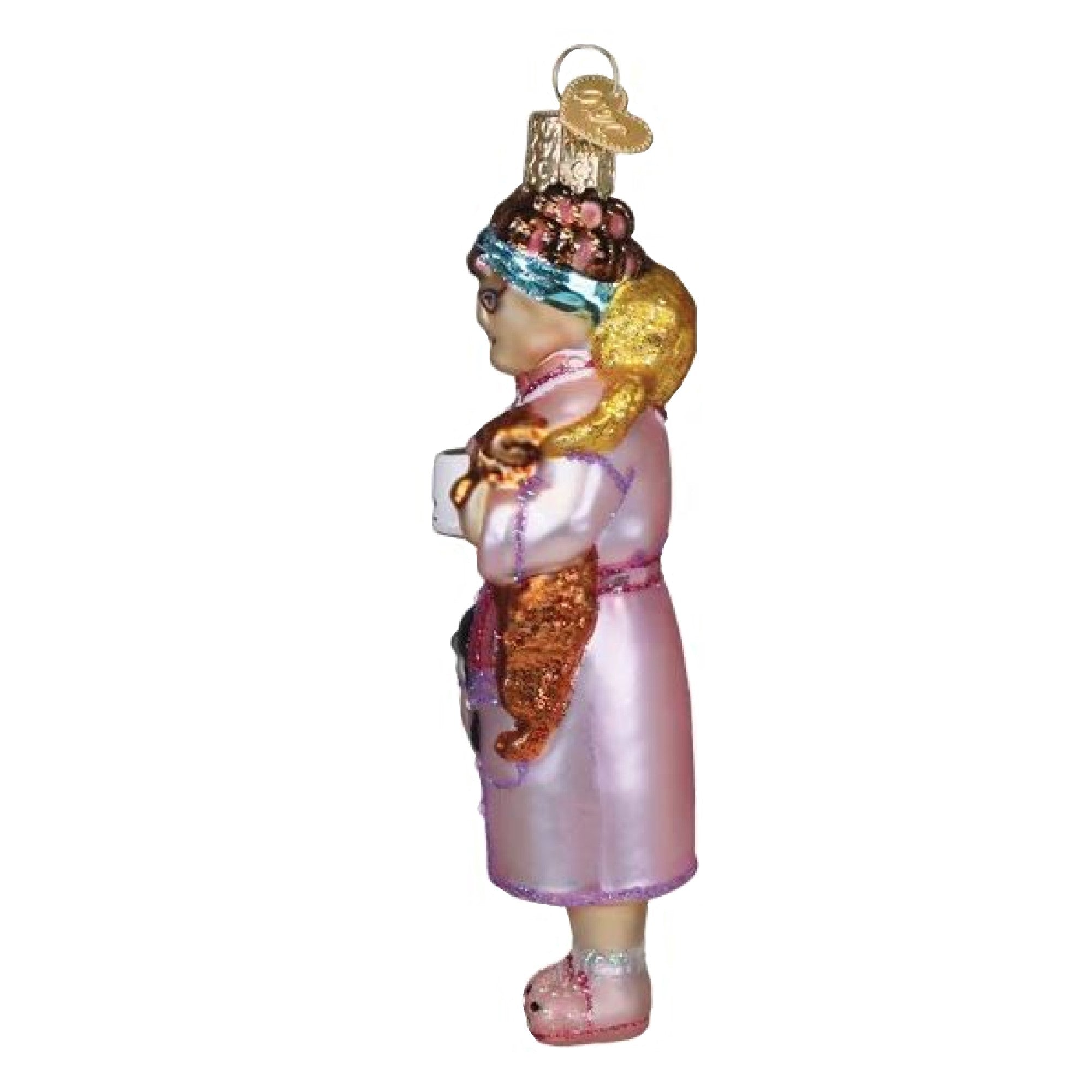 Old World Christmas Blown Glass Ornament for Christmas Tree, Cat Lady