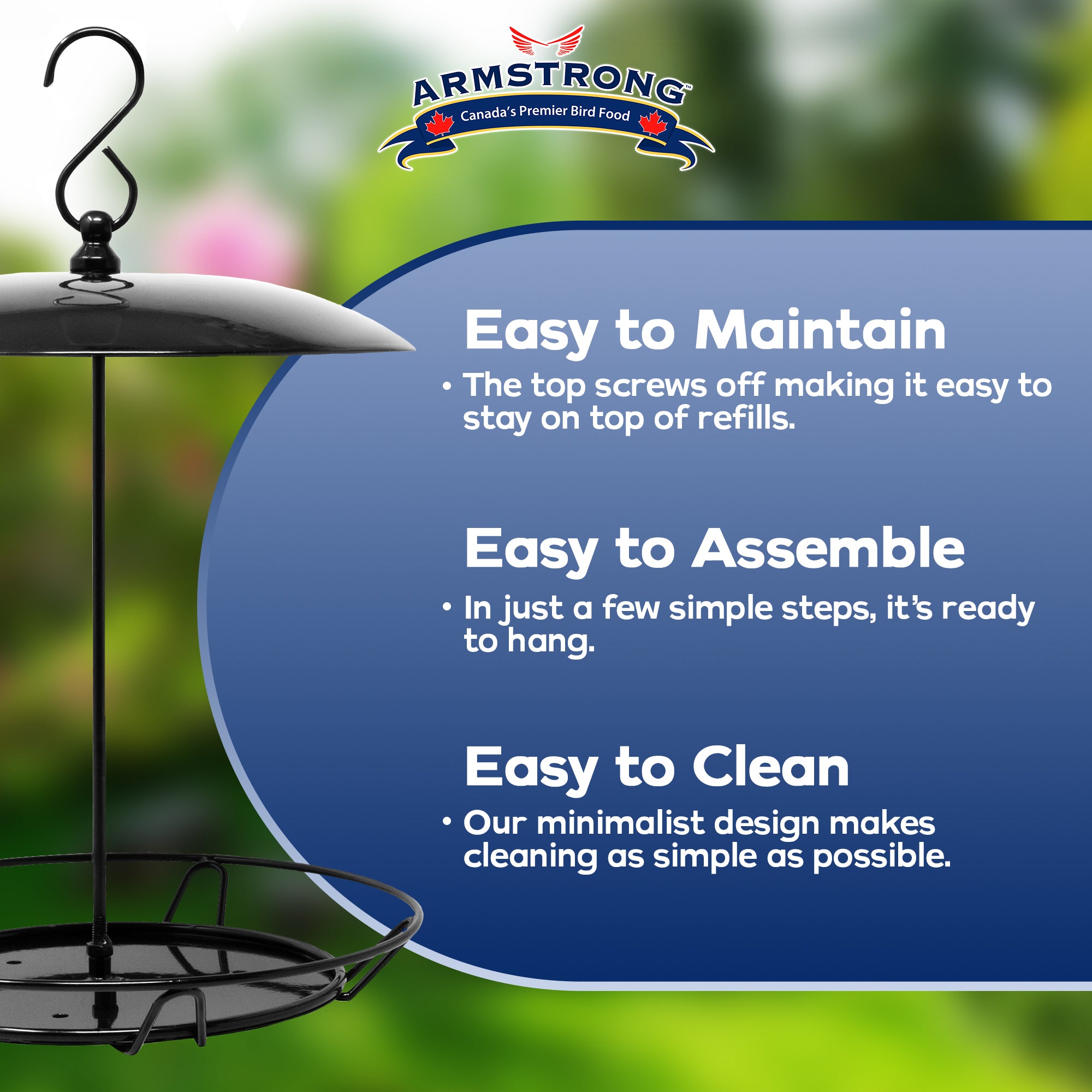 Armstrong Wild Bird Food Royal Jubilee Granola Stack Feeder, Black, 12in