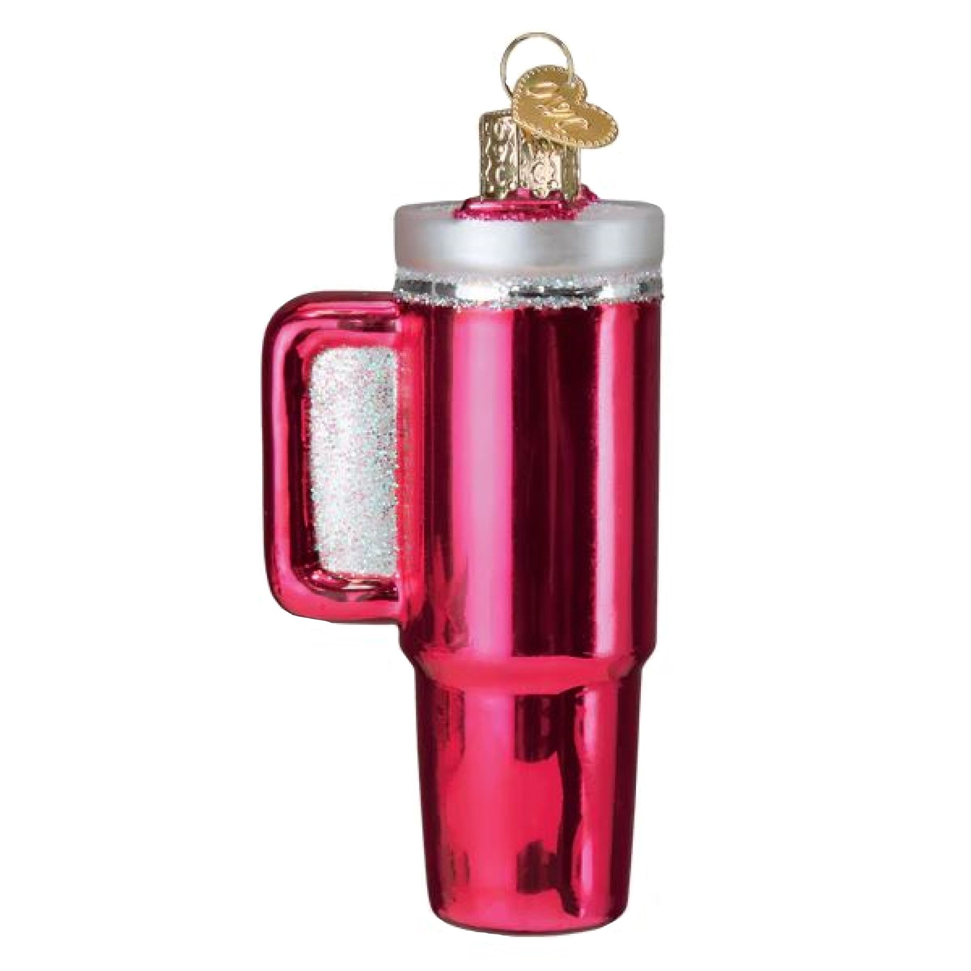 Old World Christmas Blown Glass Ornament for Christmas Tree, Pink Kringle Cup