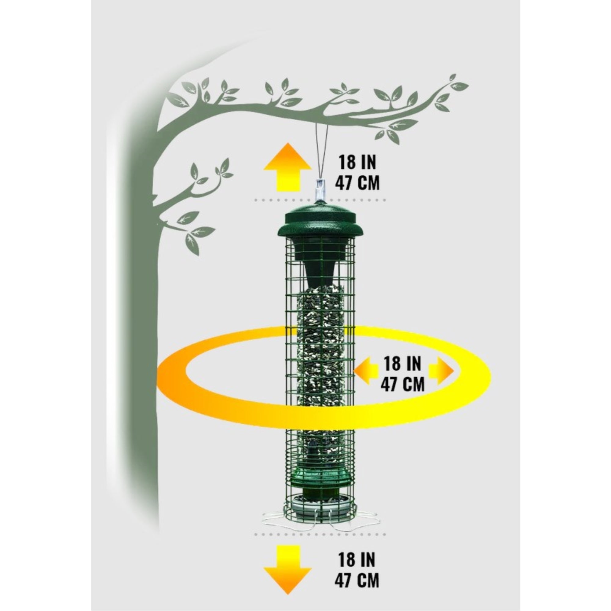 Brome Squirrel Solution 150 Squirrel-Proof Bird Feeder, 2.6lbs Seed Capacity, Green