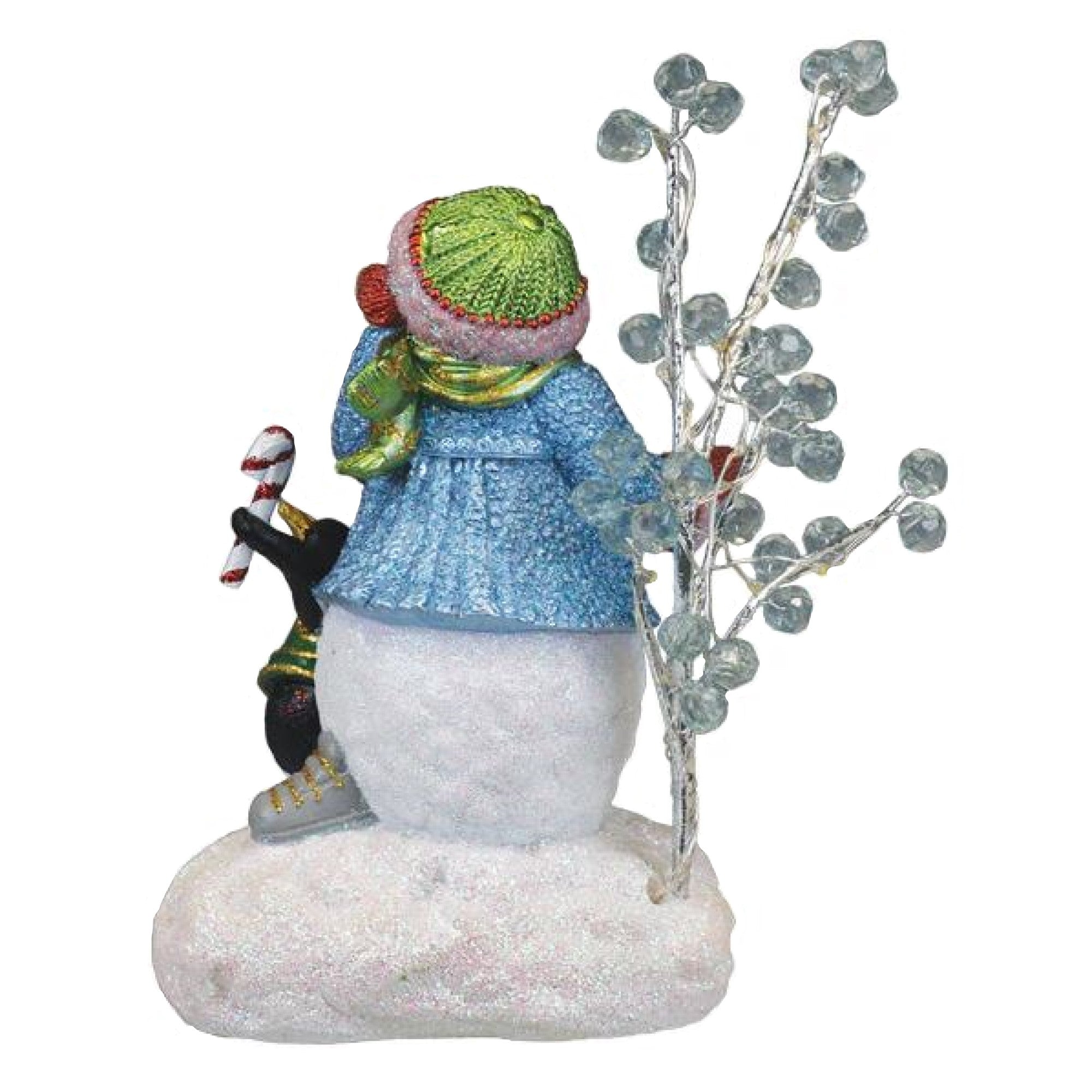 Old World Christmas Resin Lighted Holiday Figurine, Snowgal & Penguin, 8.75in