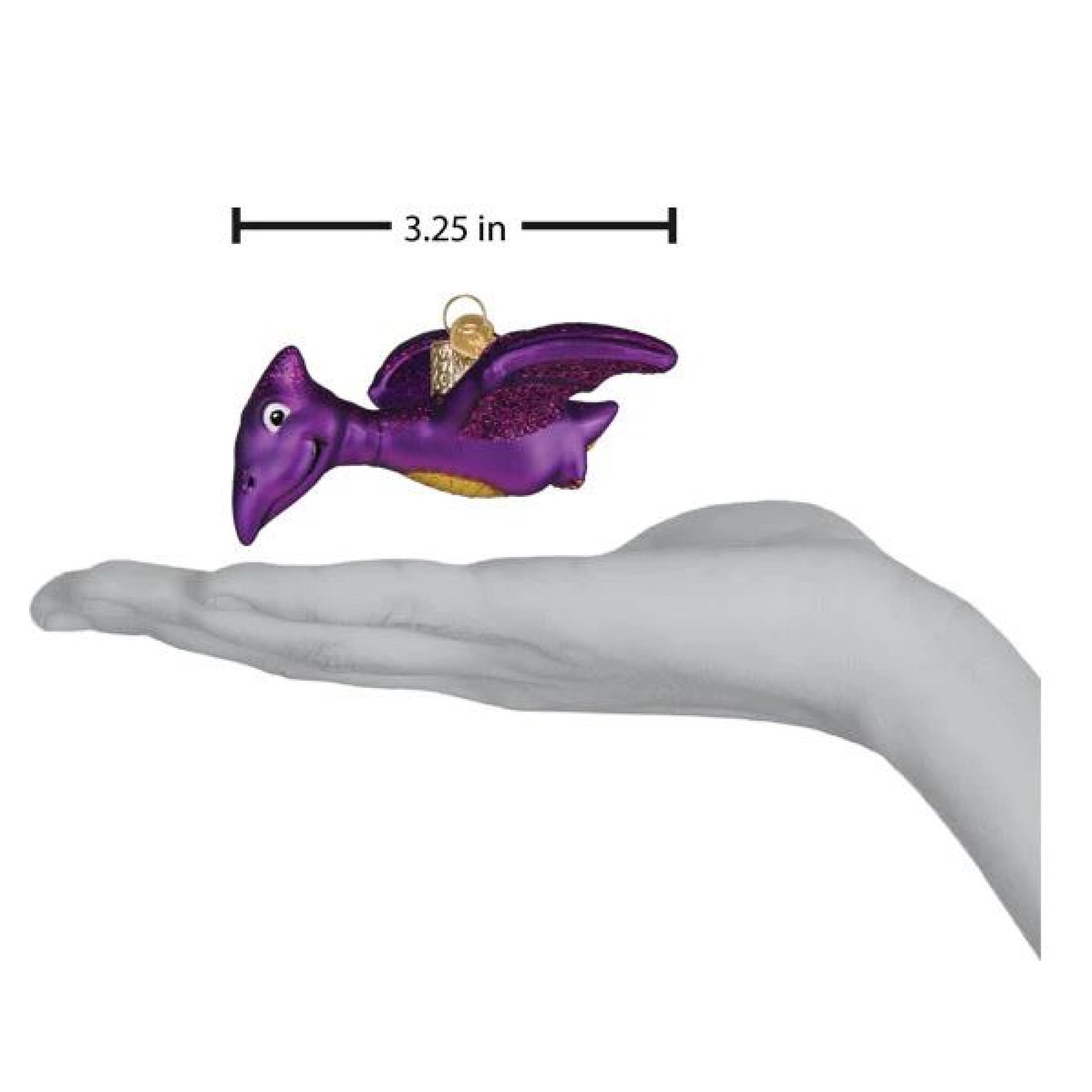 Old World Christmas Blown Glass Ornament for Christmas Tree, A-rorable Pterodactyl