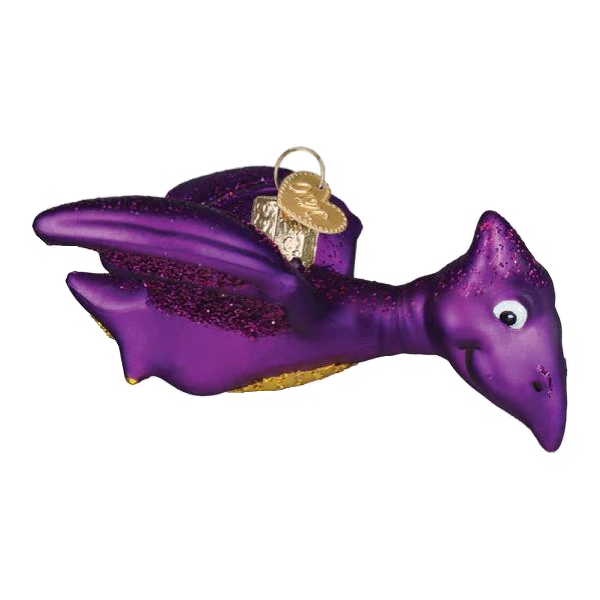 Old World Christmas Blown Glass Ornament for Christmas Tree, A-rorable Pterodactyl