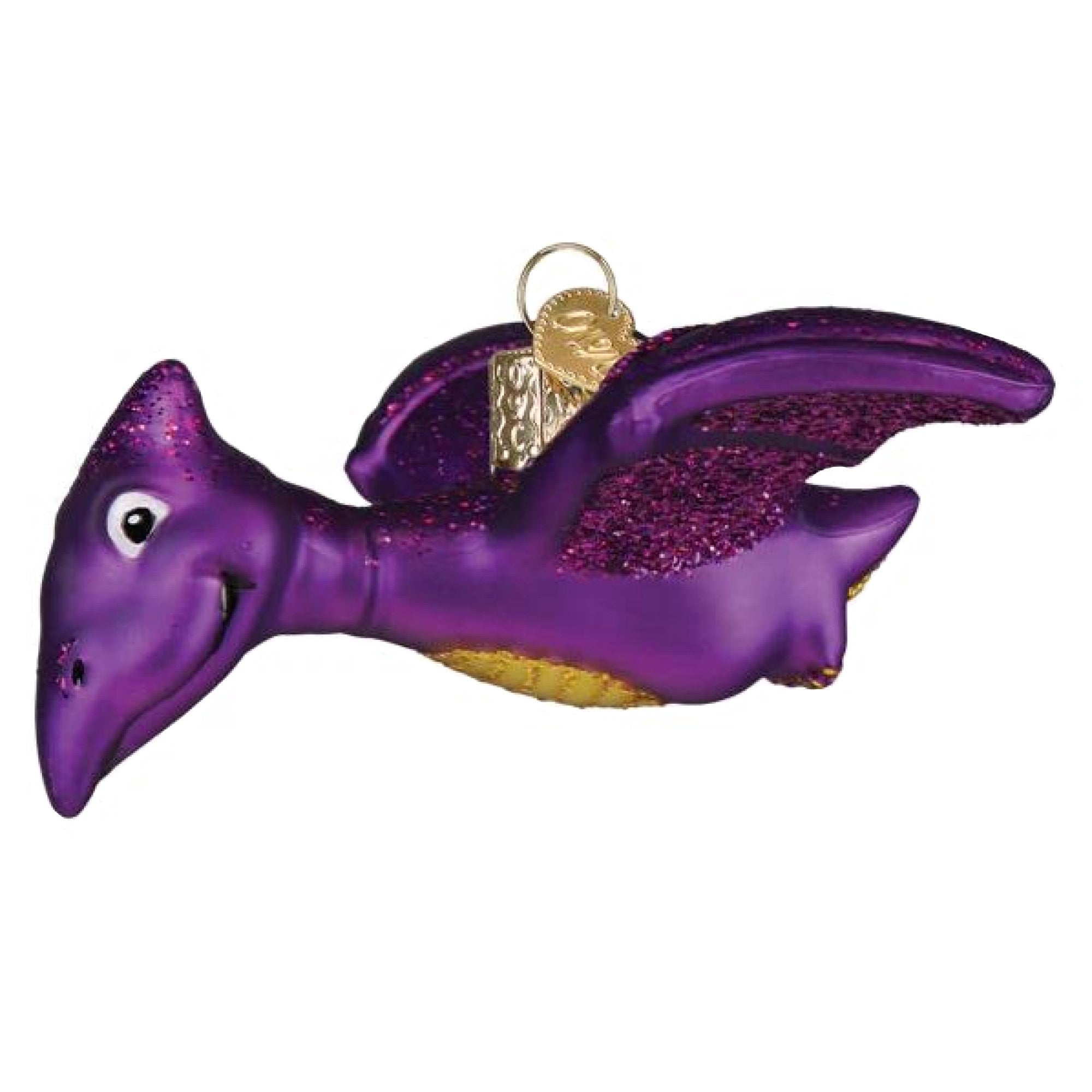 Old World Christmas Blown Glass Ornament for Christmas Tree, A-rorable Pterodactyl