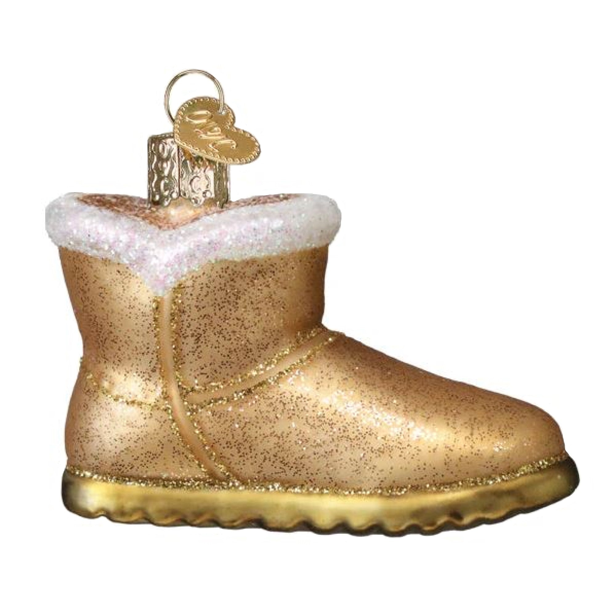 Old World Christmas Blown Glass Ornament for Christmas Tree, Sheepskin Boot