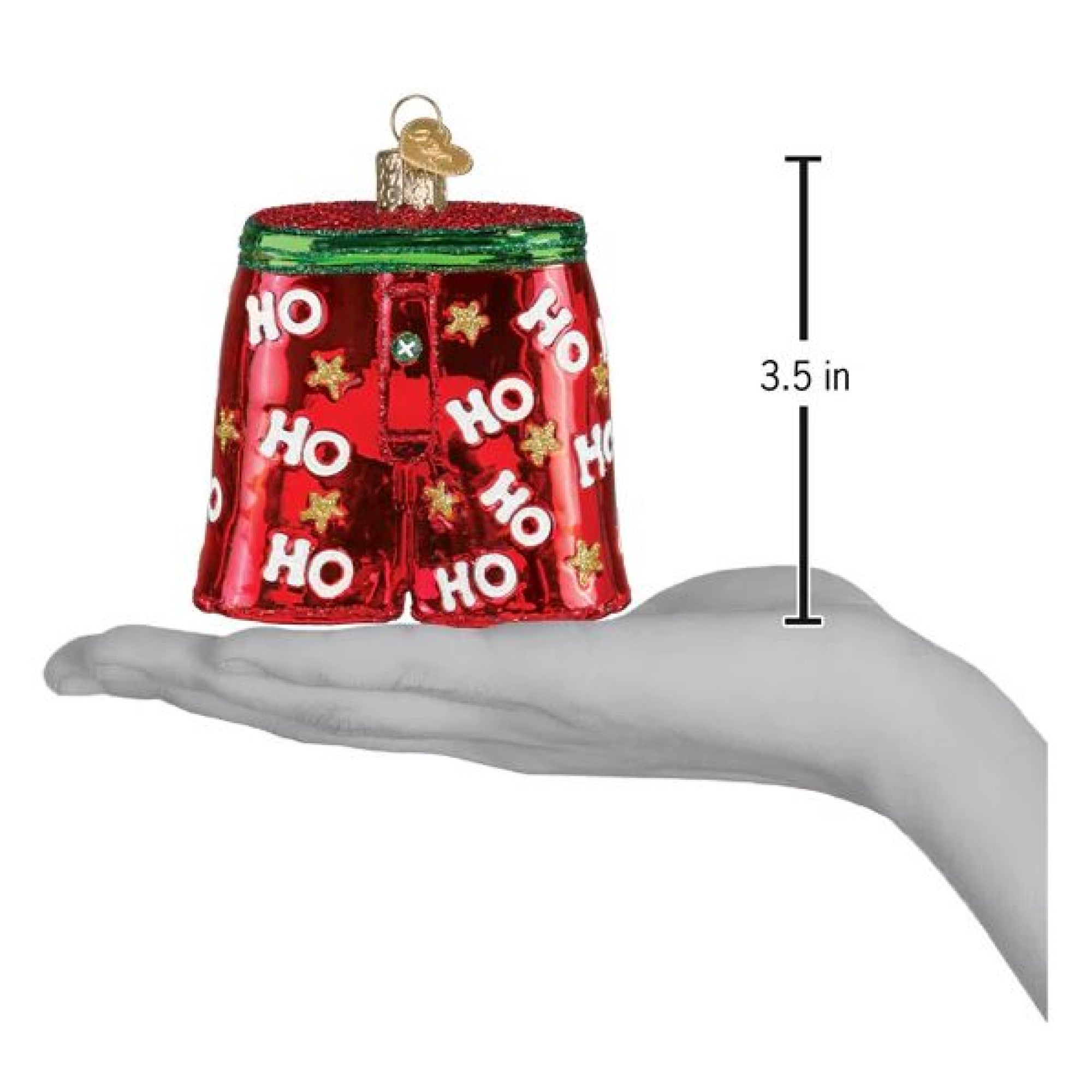 Old World Christmas Blown Glass Ornament for Christmas Tree, Holiday Boxer Shorts