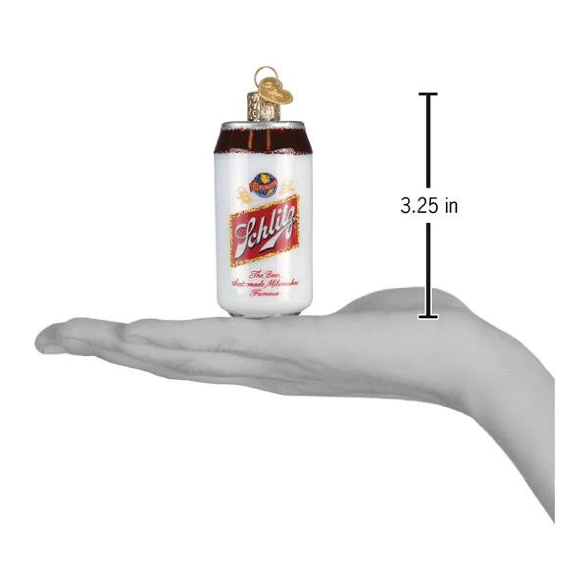 Old World Christmas Blown Glass Ornament for Christmas Tree, Schlitz Beer Can