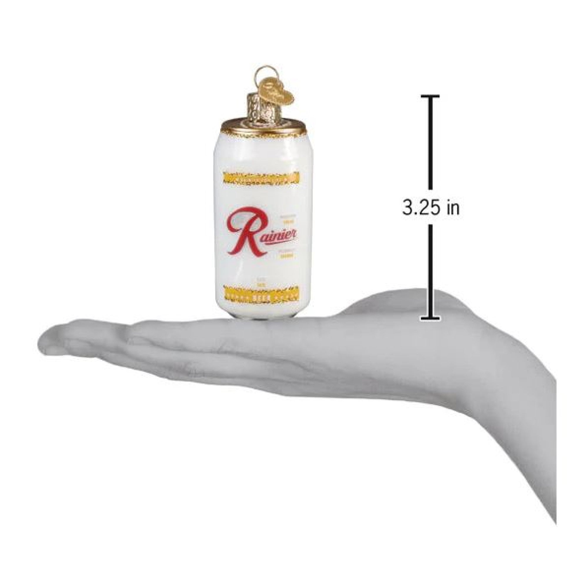 Old World Christmas Blown Glass Ornament for Christmas Tree, Rainier Beer Can