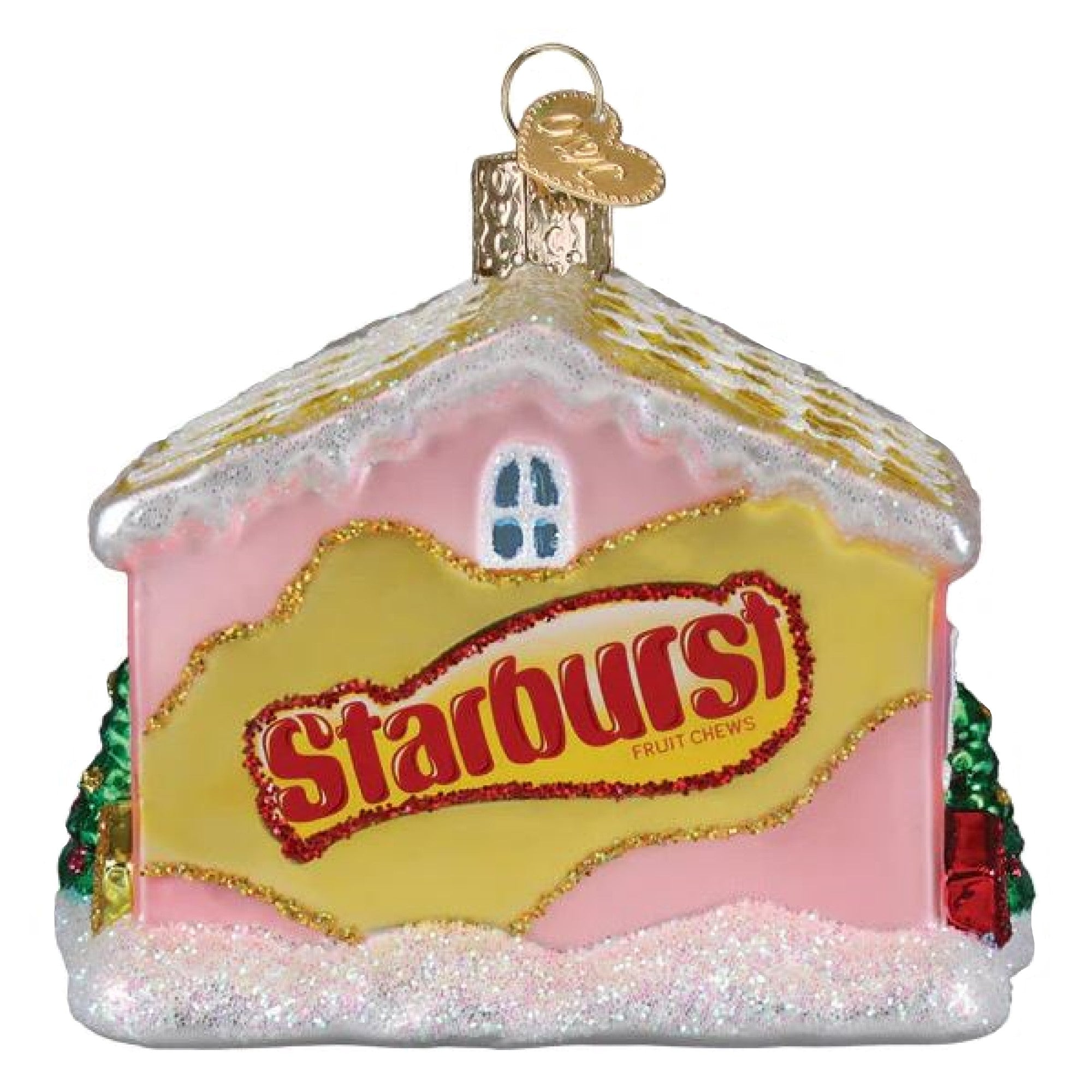 Old World Christmas Blown Glass Ornament for Christmas Tree, Starburst Cottage
