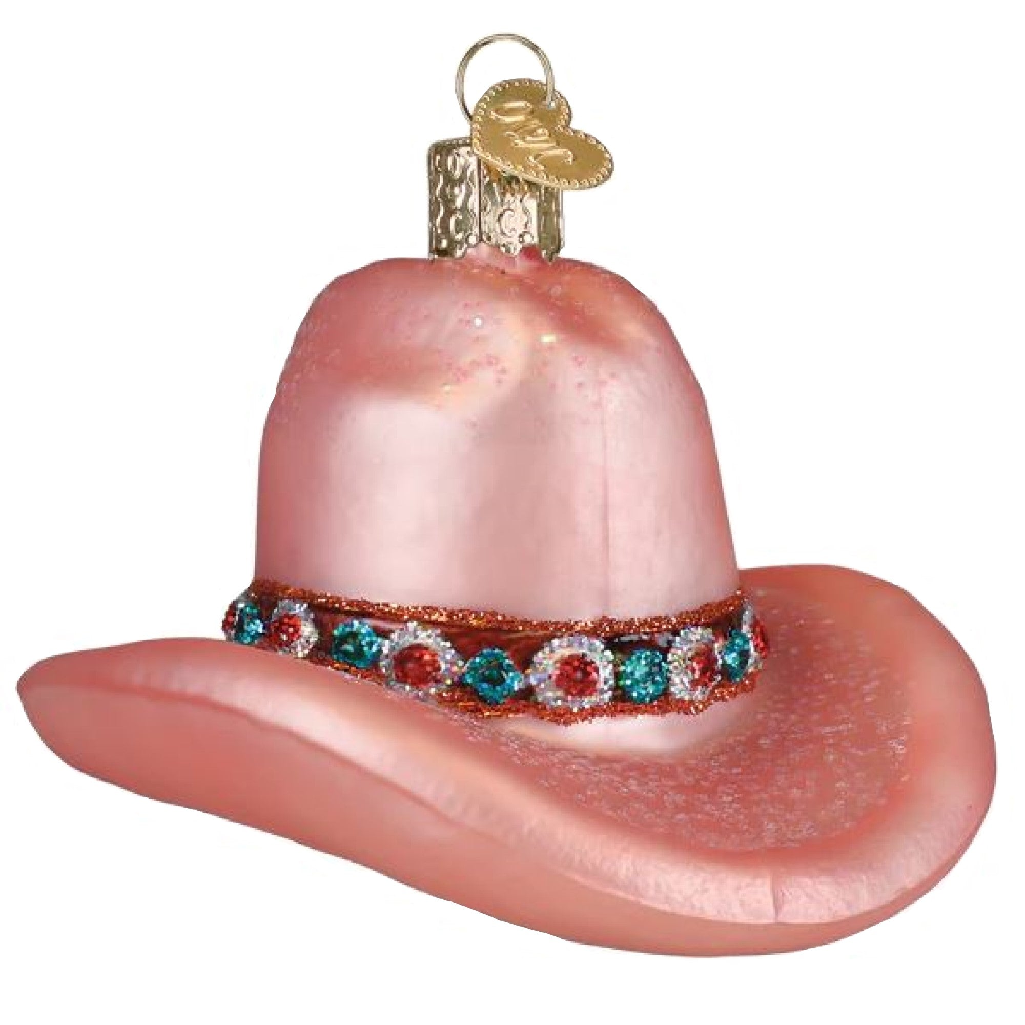 Old World Christmas Blown Glass Ornament for Christmas Tree, Cowgirl Hat