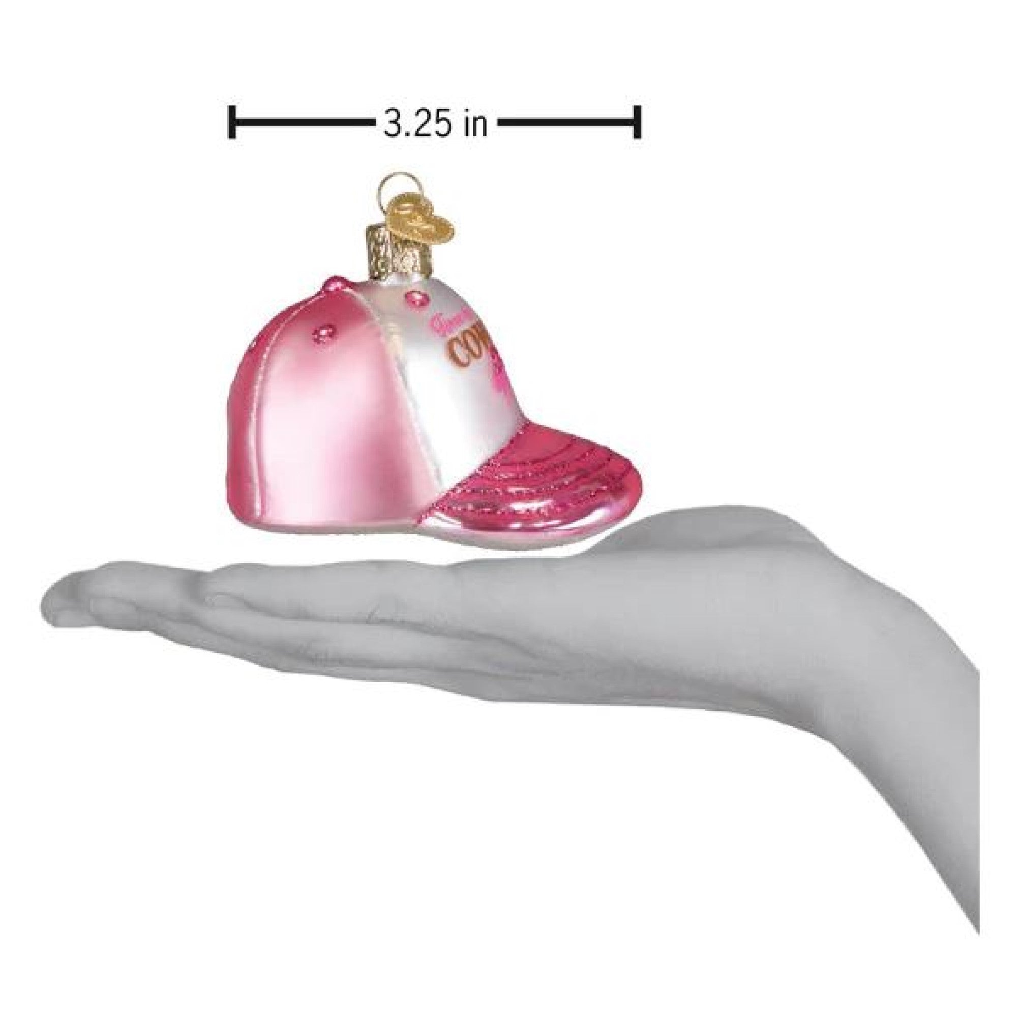 Old World Christmas Blown Glass Ornament for Christmas Tree, Cowgirl Trucker Cap