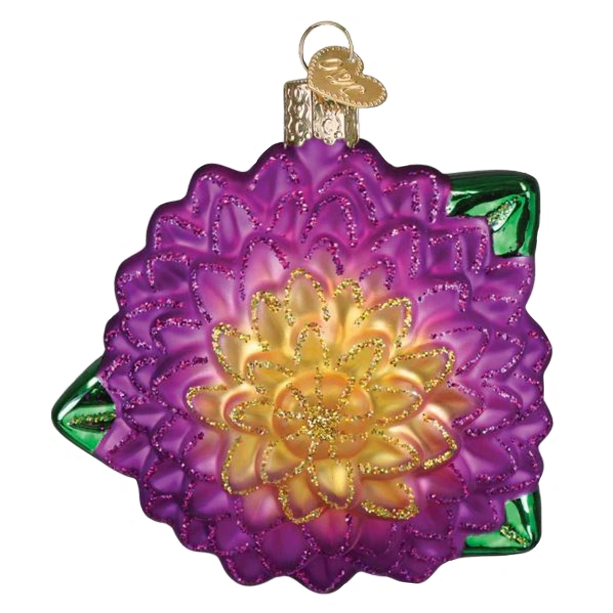 Old World Christmas Blown Glass Ornament for Christmas Tree, Dahlia