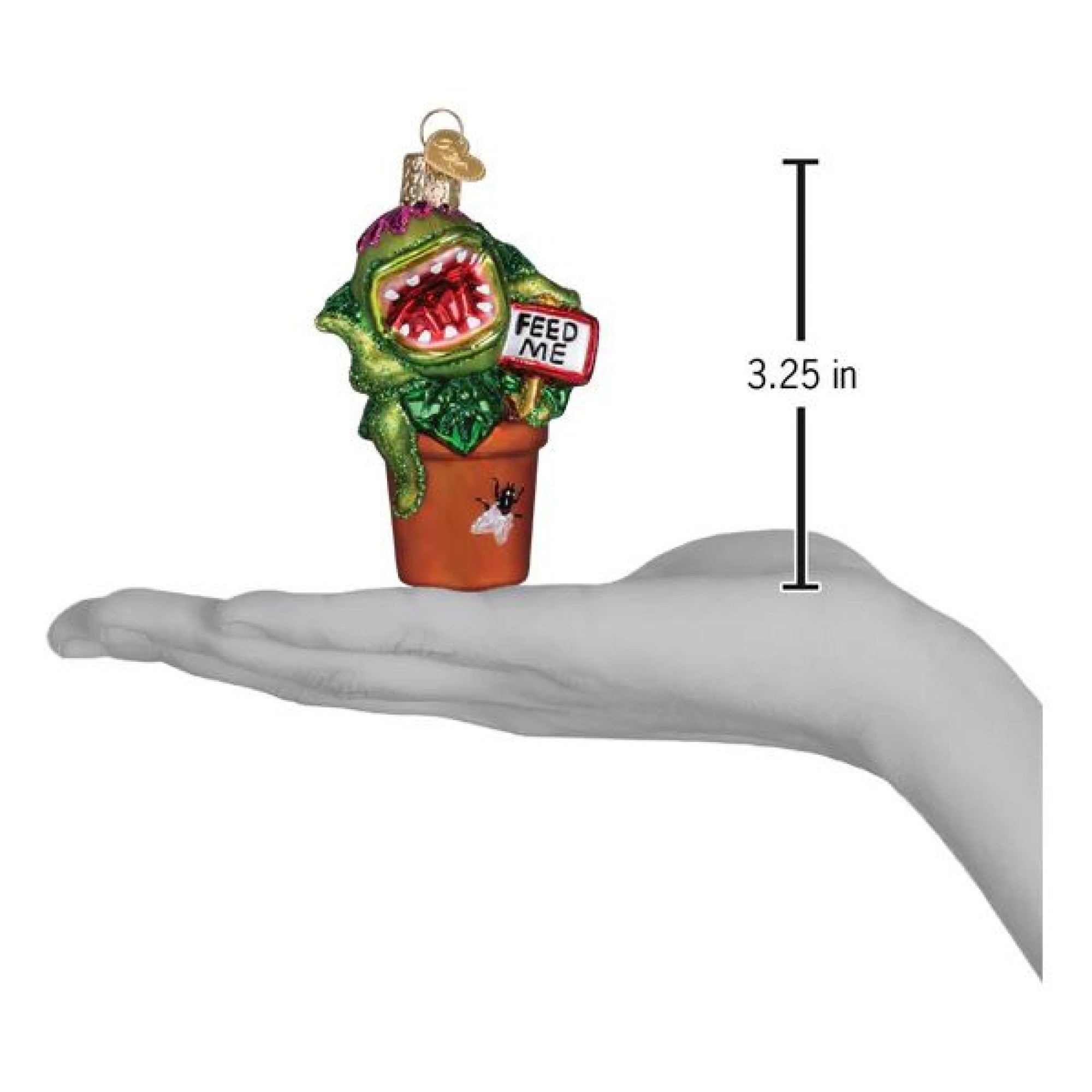 Old World Christmas Blown Glass Ornament for Christmas Tree, Venus Fly Trap