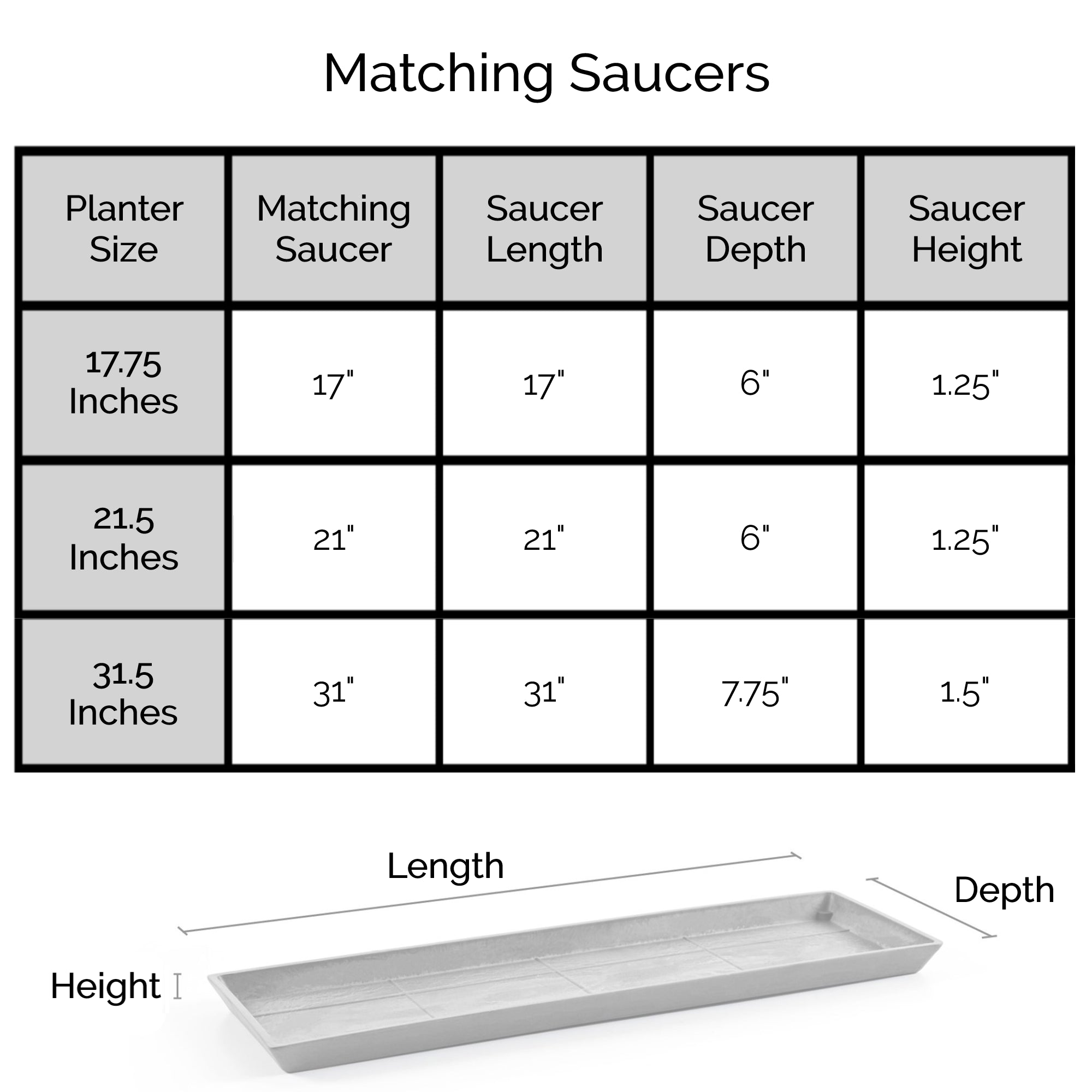 Ecopots Bruges Durable Modern Rectangular Indoor/Outdoor Recycled-Based Composite Flower Pot Planter
