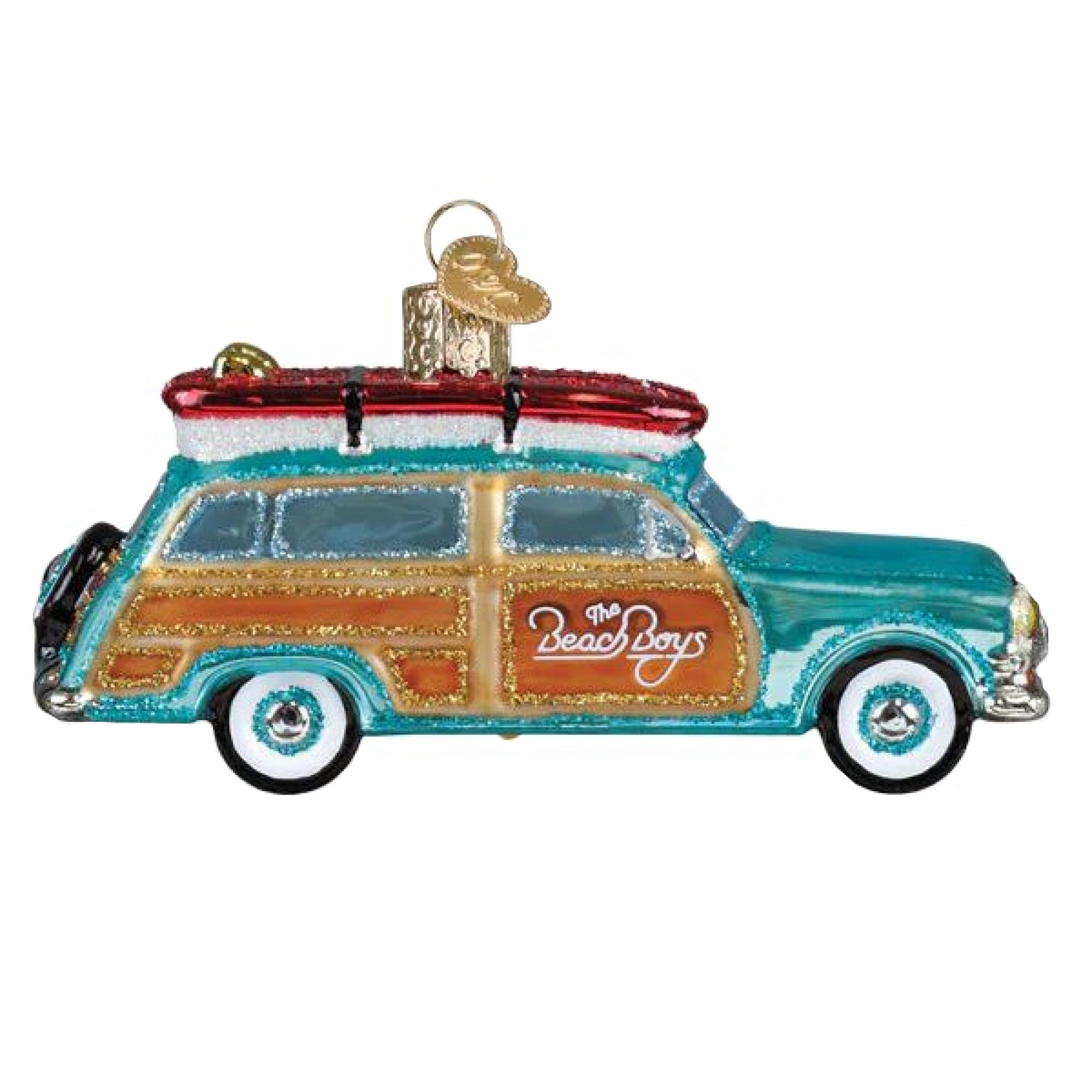 Old World Christmas Blown Glass Ornament for Christmas Tree, The Beach Boys Surfin' Woody