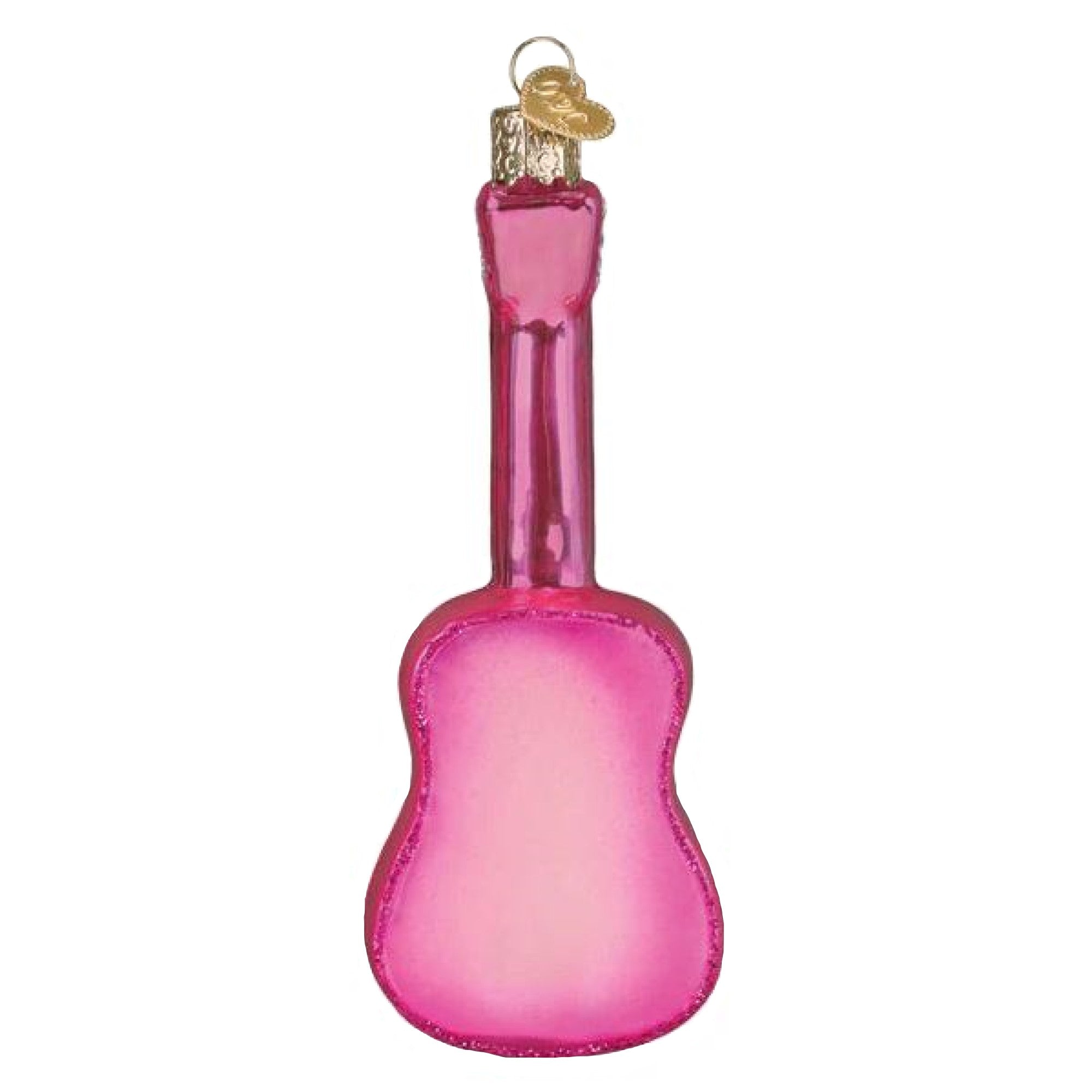Old World Christmas Blown Glass Ornament for Christmas Tree, Glittered Glam Guitar