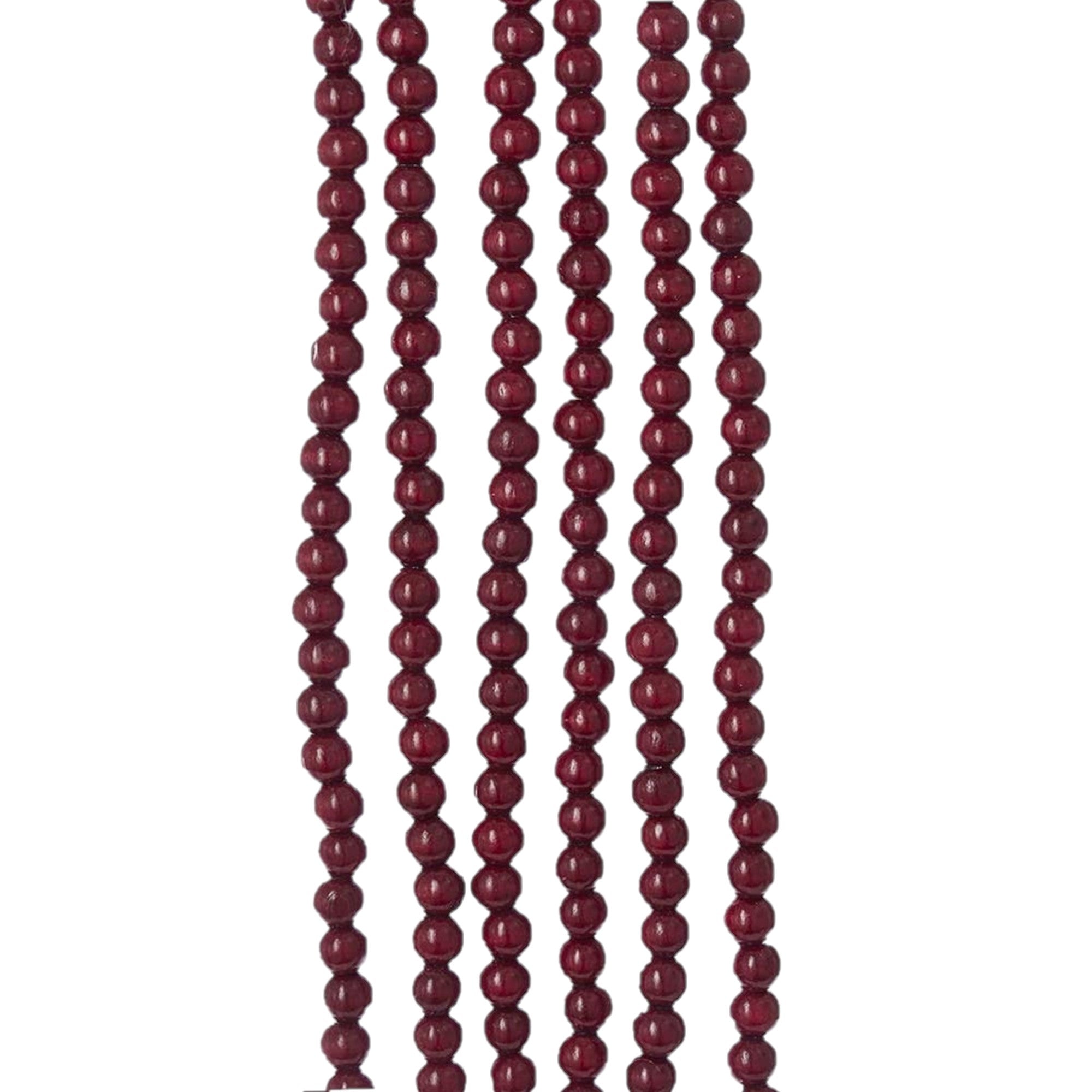 Kurt Adler Christmas Decoration, Wooden Burgundy Bead Garland, 9ft