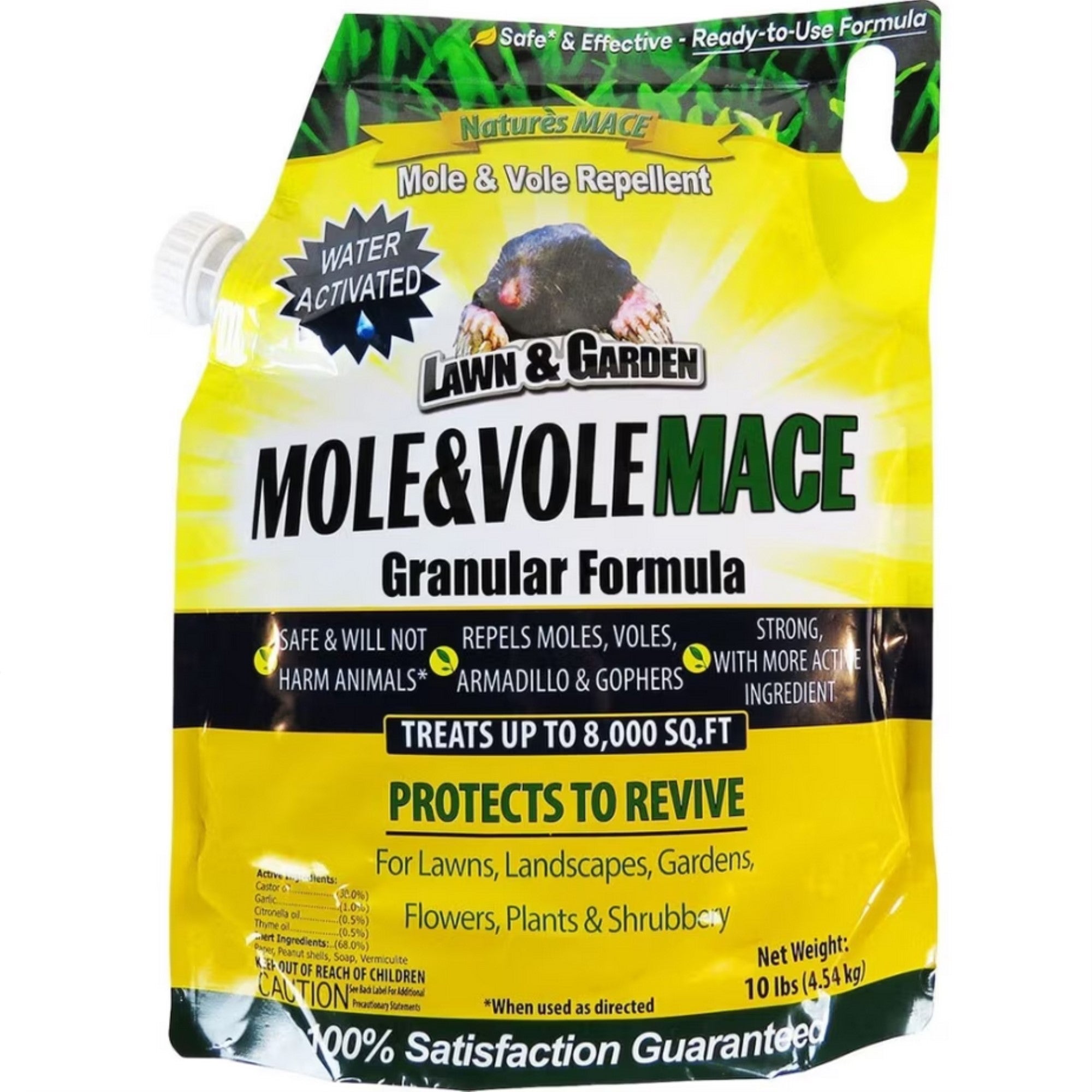 NATURE'S MACE Mole & Vole Repellent Granular, 10lb