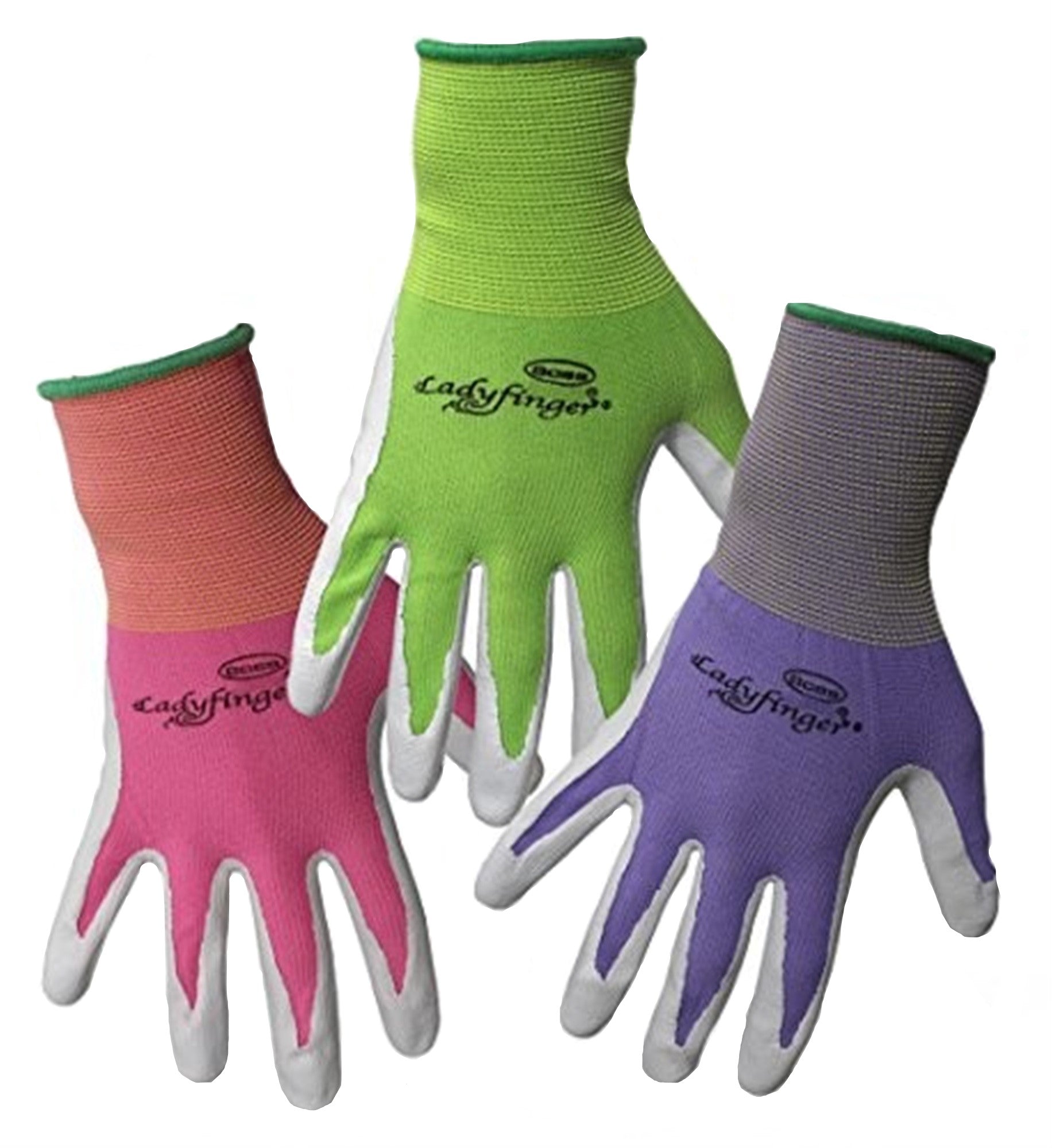 BOSS Kids Nylon Nitrile Coated Palm & Fingers Glove Green, Assorted Colors (Pack of 3)