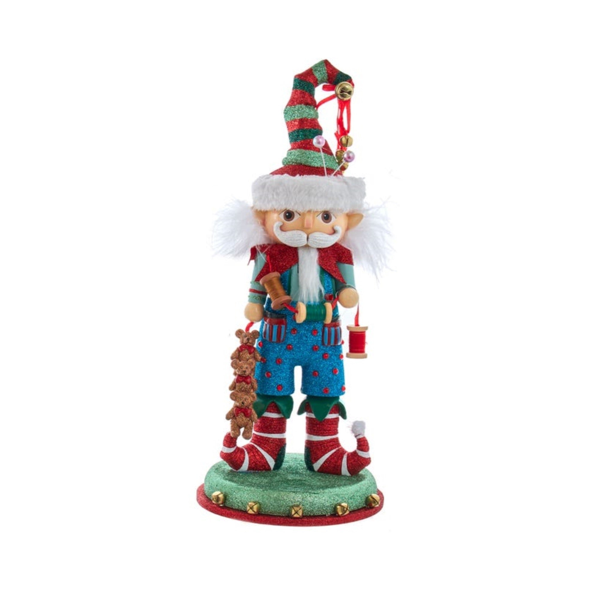 Kurt Adler Hollywood Elf with Teddy Bear Nutcracker, 15"