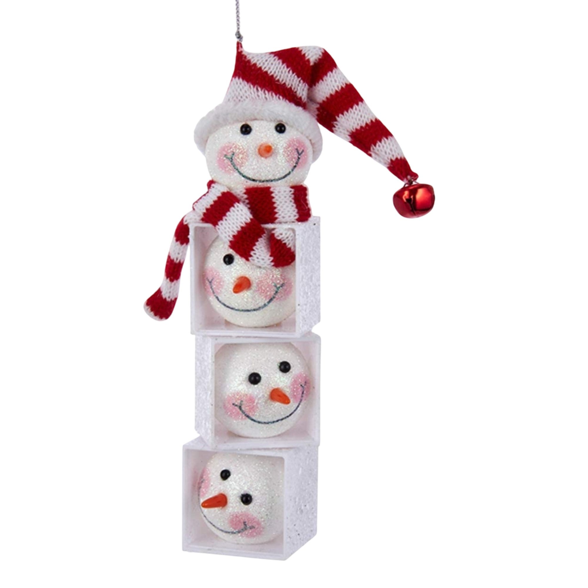 Kurt Adler Snowman Head Block Ornament, 6.25"