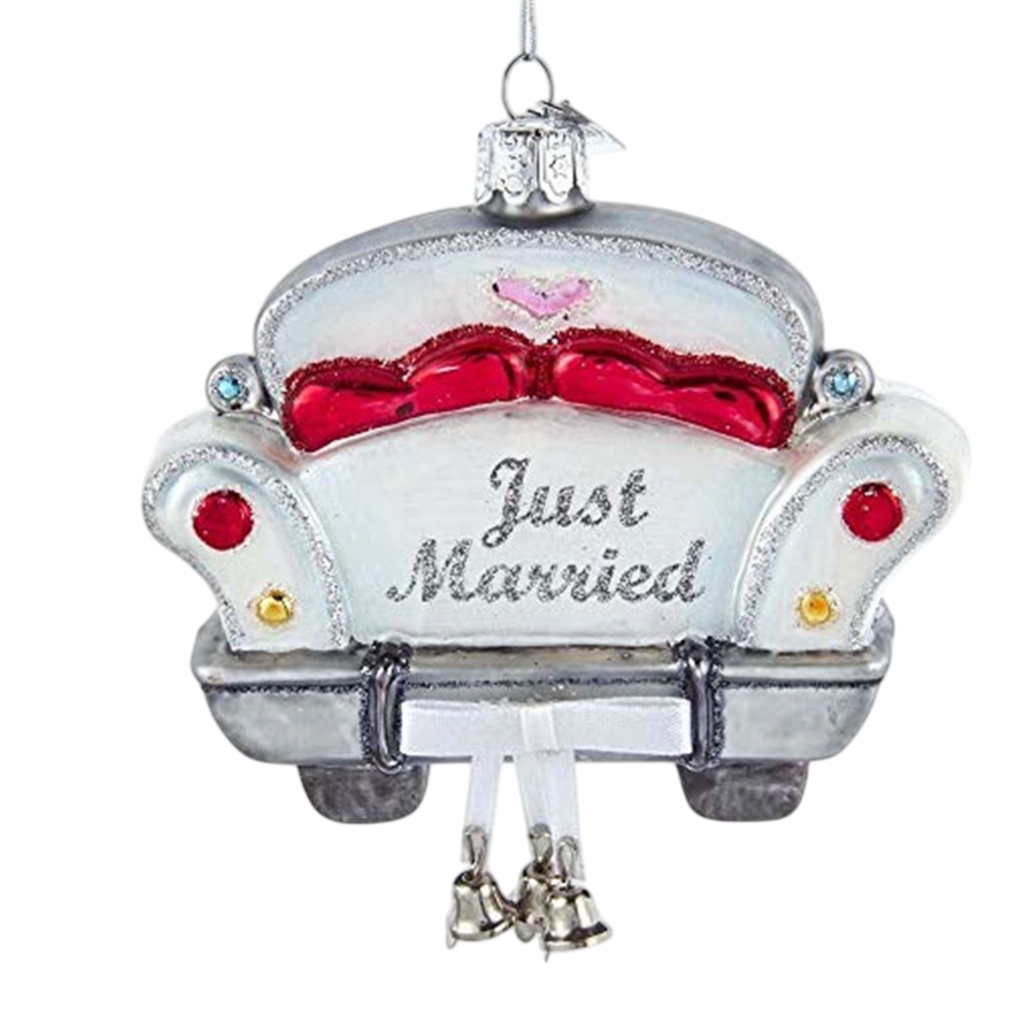 Kurt Adler Noble Gems Just Married Car Ornament