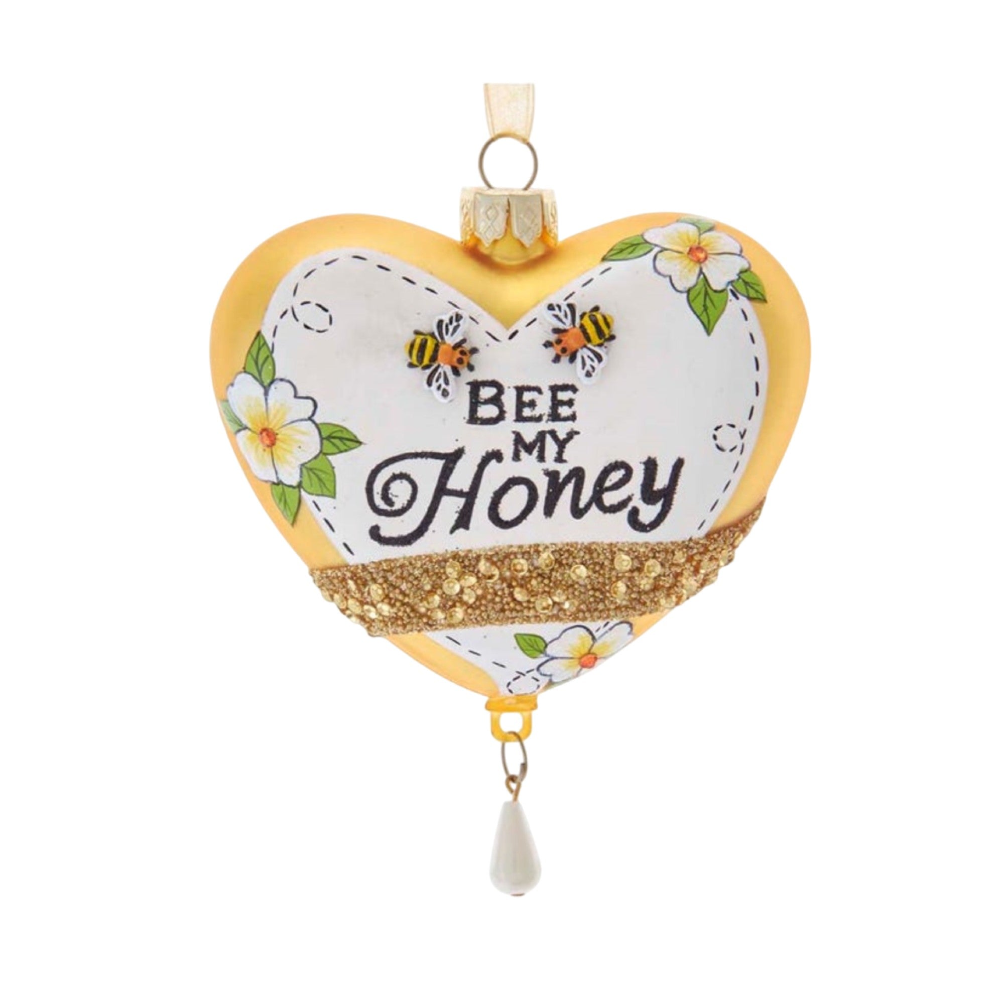 Kurt Adler Glass Ornament for Christmas Tree, Bee My Honey
