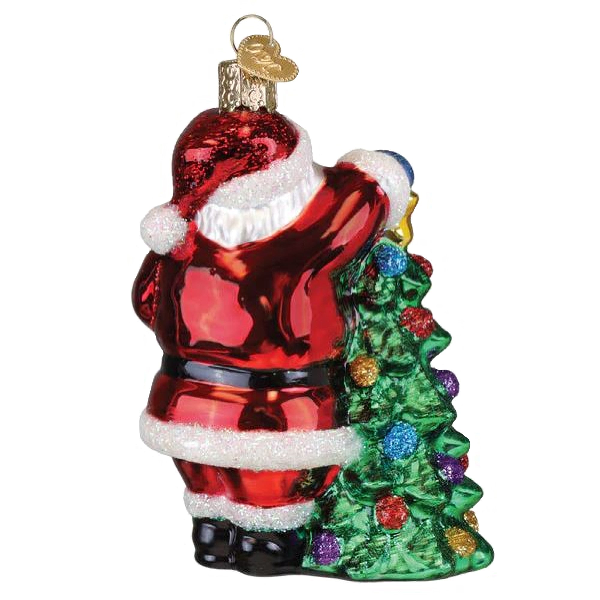 Old World Christmas Blown Glass Ornament for Christmas Tree, 2025 Santa with Tree