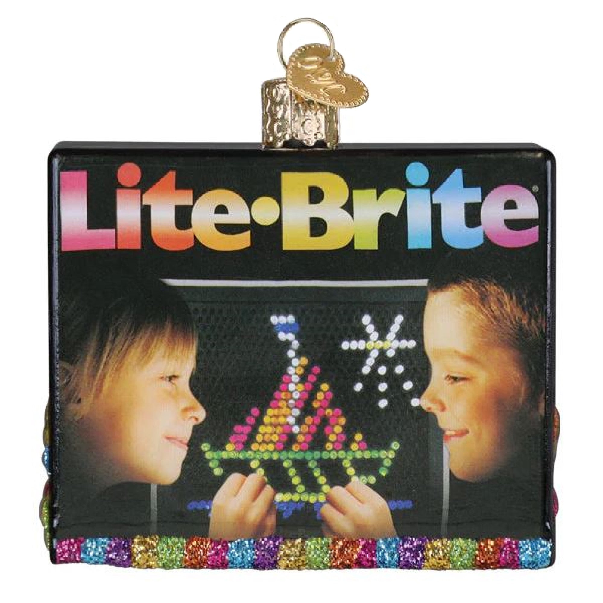 Old World Christmas Blown Glass Ornament for Christmas Tree, Lite Brite Box