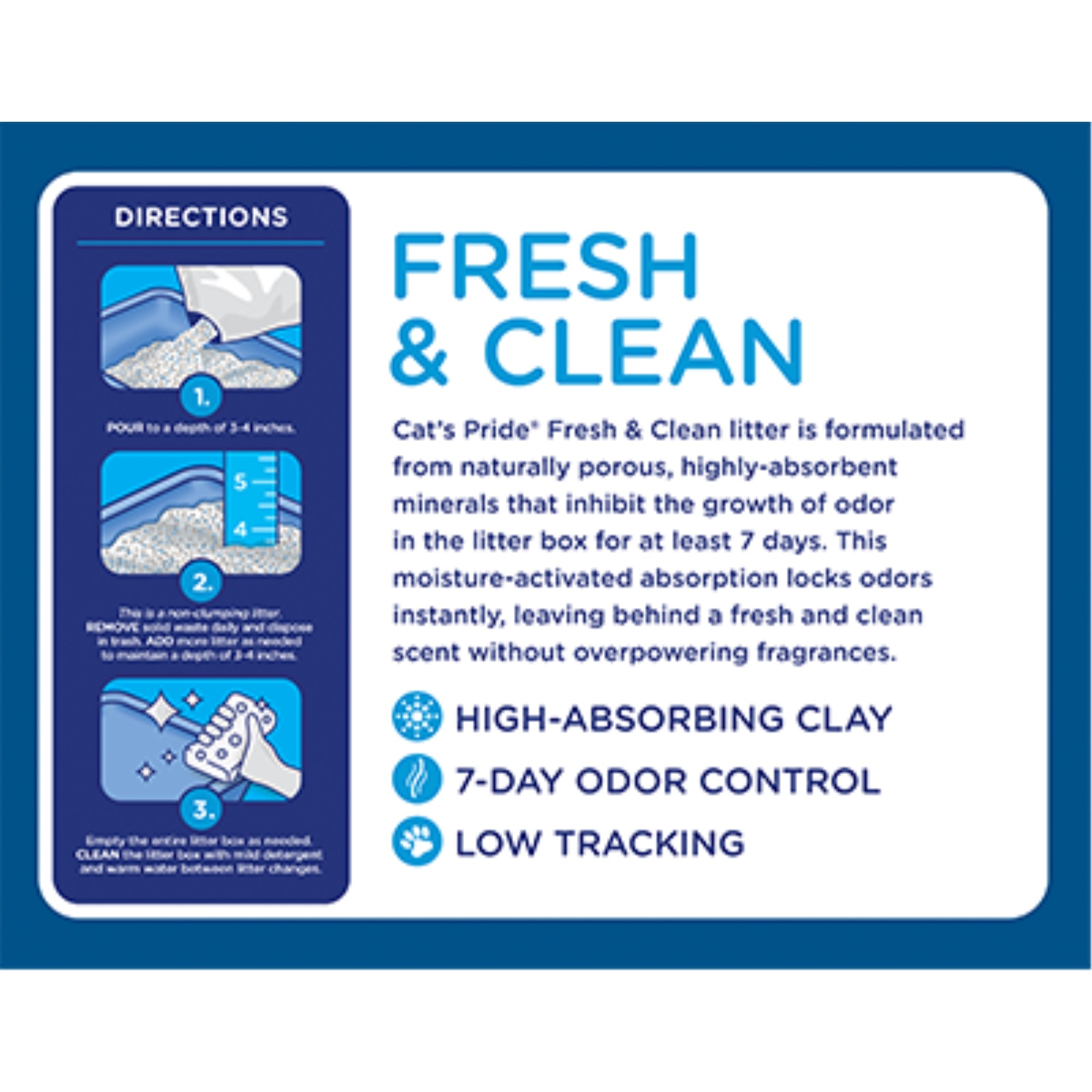 Cat's Pride Premium Clay Cat Litter with Safe & Effective Odor Control, Fresh and Clean Scent, 20lb