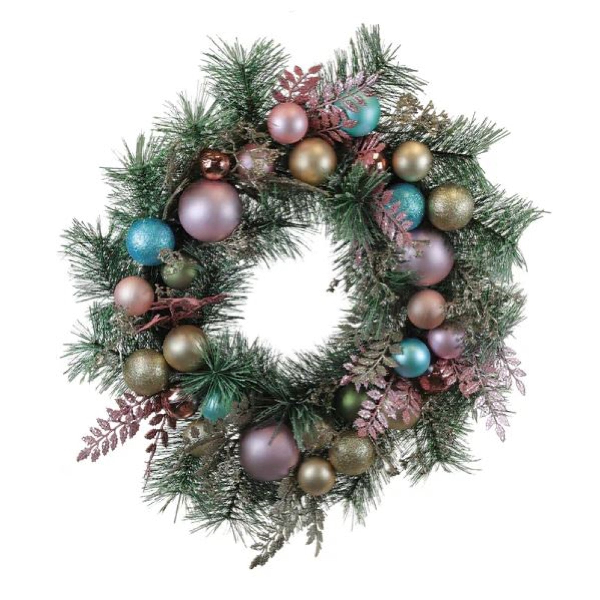 Old World Christmas Decorative Faux Wreath, Pastel Touch of Whimsy, 24in