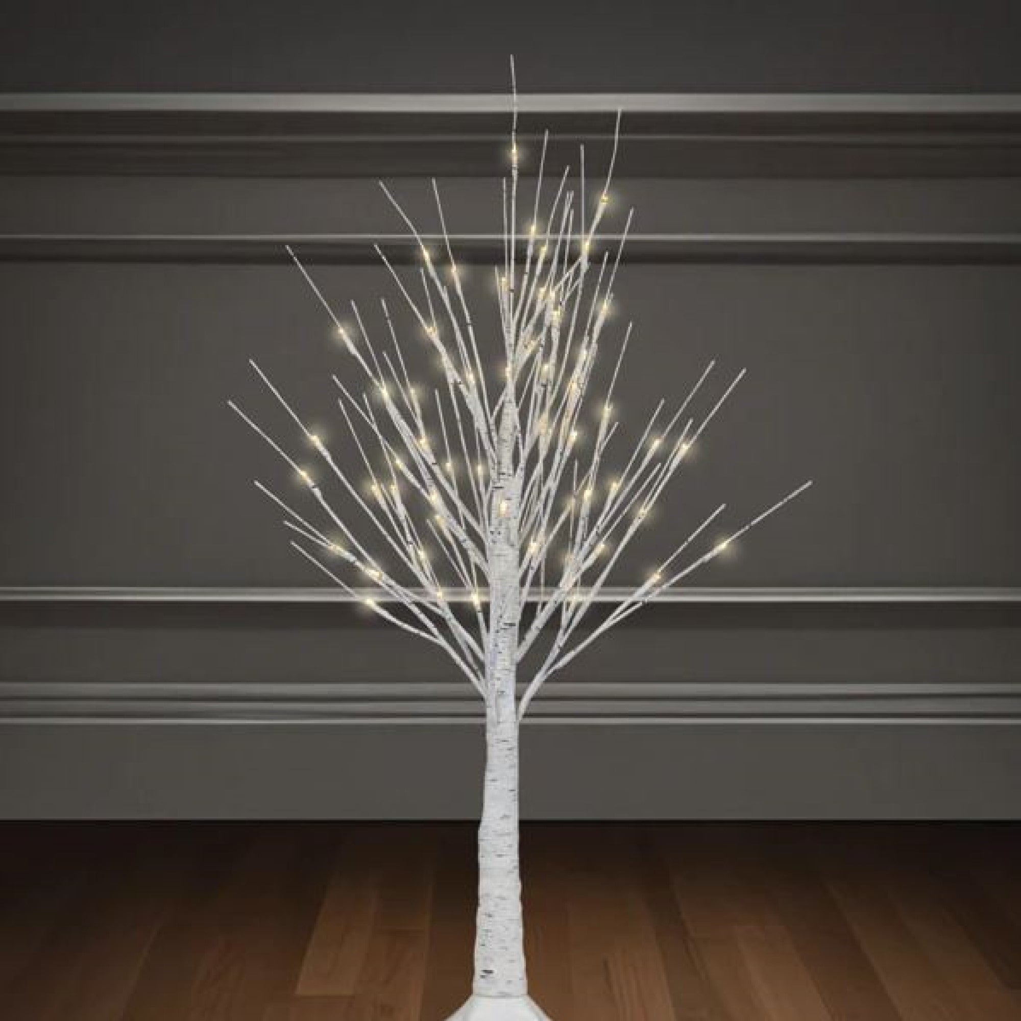Old World Christmas LED Lit Winter White Birch Tree, 36in