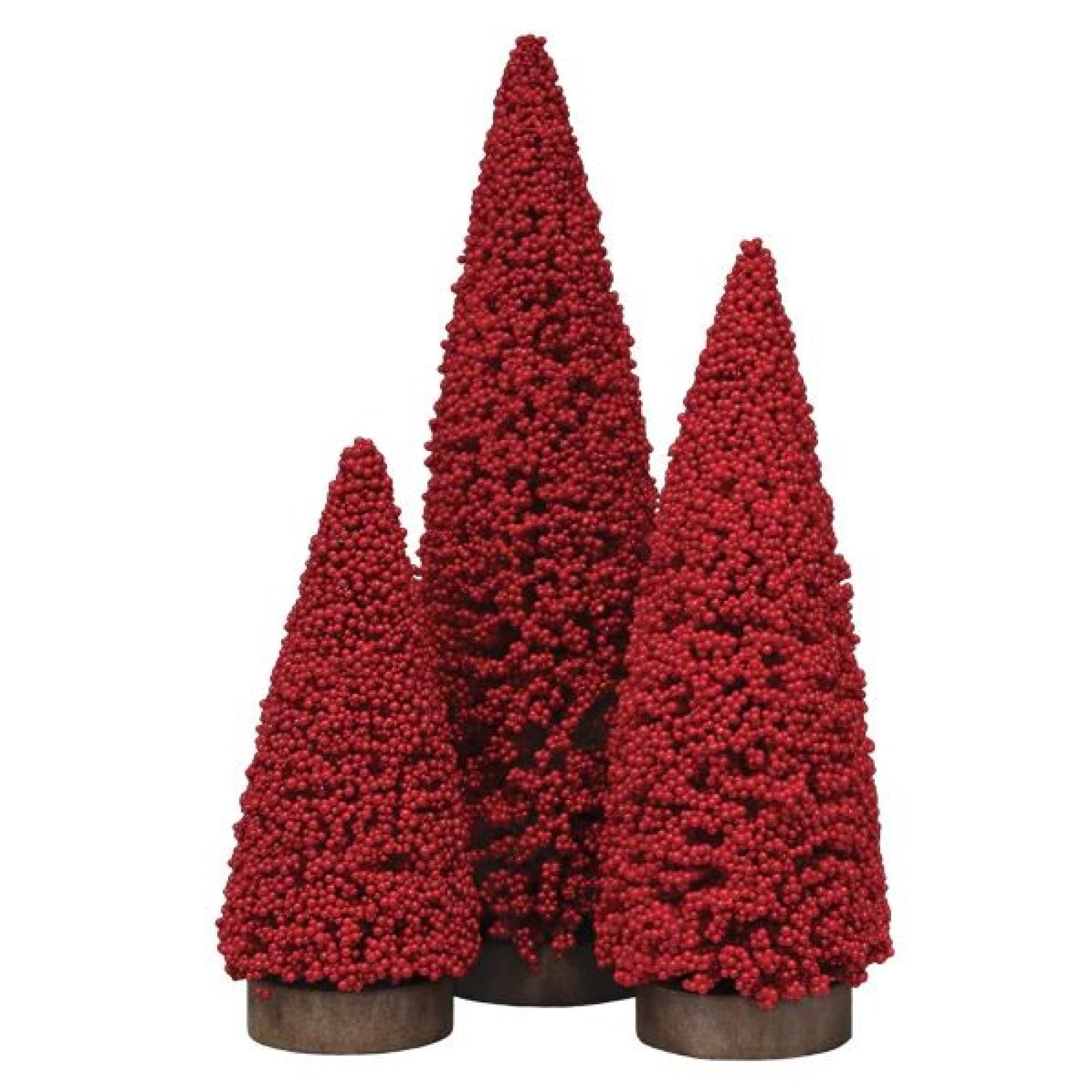 Old World Christmas Plastic Decorative Holiday Berry Tree Set, 3 Assorted Sizes