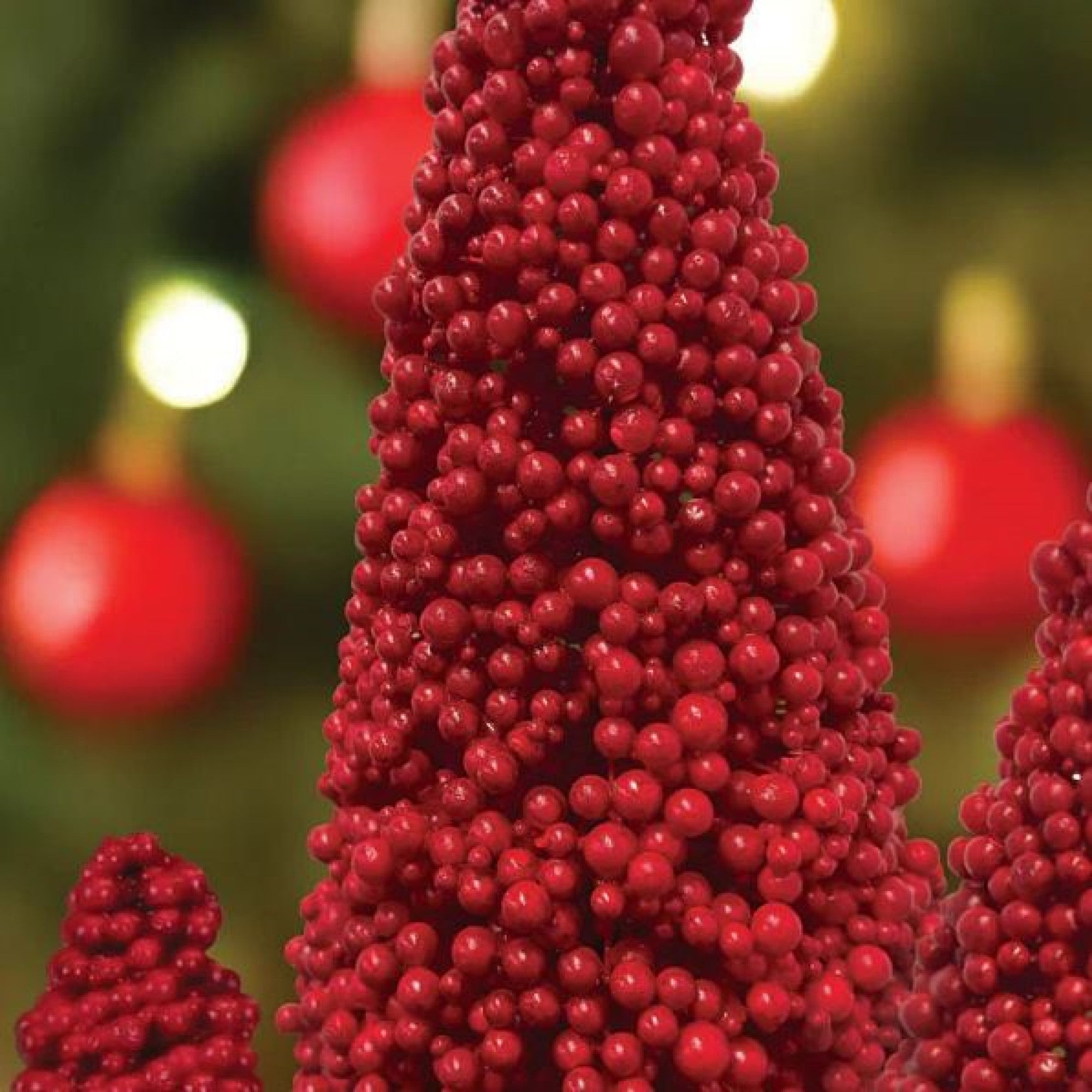 Old World Christmas Plastic Decorative Holiday Berry Tree Set, 3 Assorted Sizes