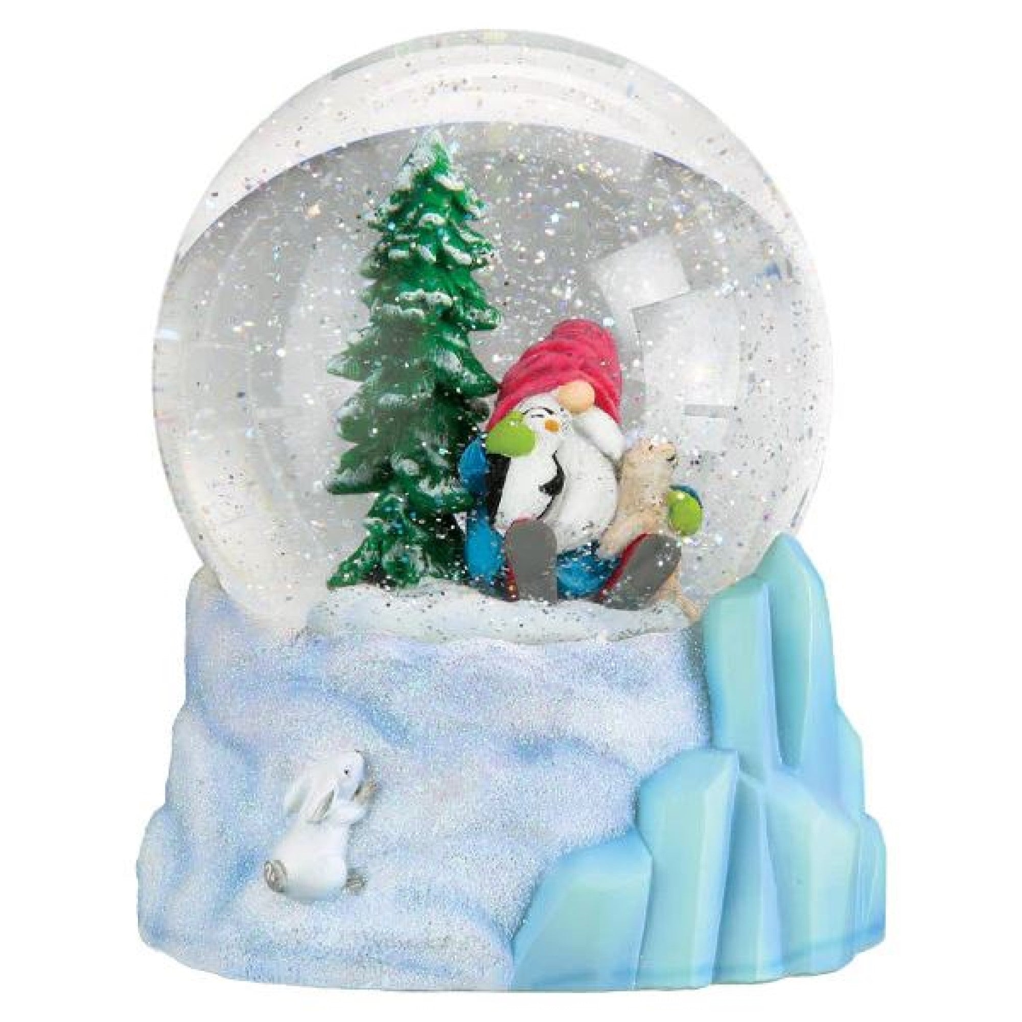 Old World Christmas Tabletop Winter Arctic Gnome Snow Globe, Multicolored, 6"