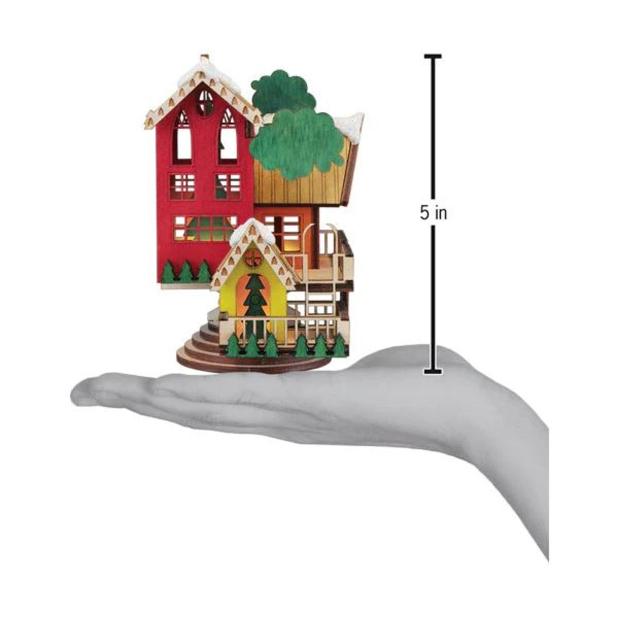 Old World Christmas Hanging Wooden Christmas Tree Ornament, Christmas Tree House