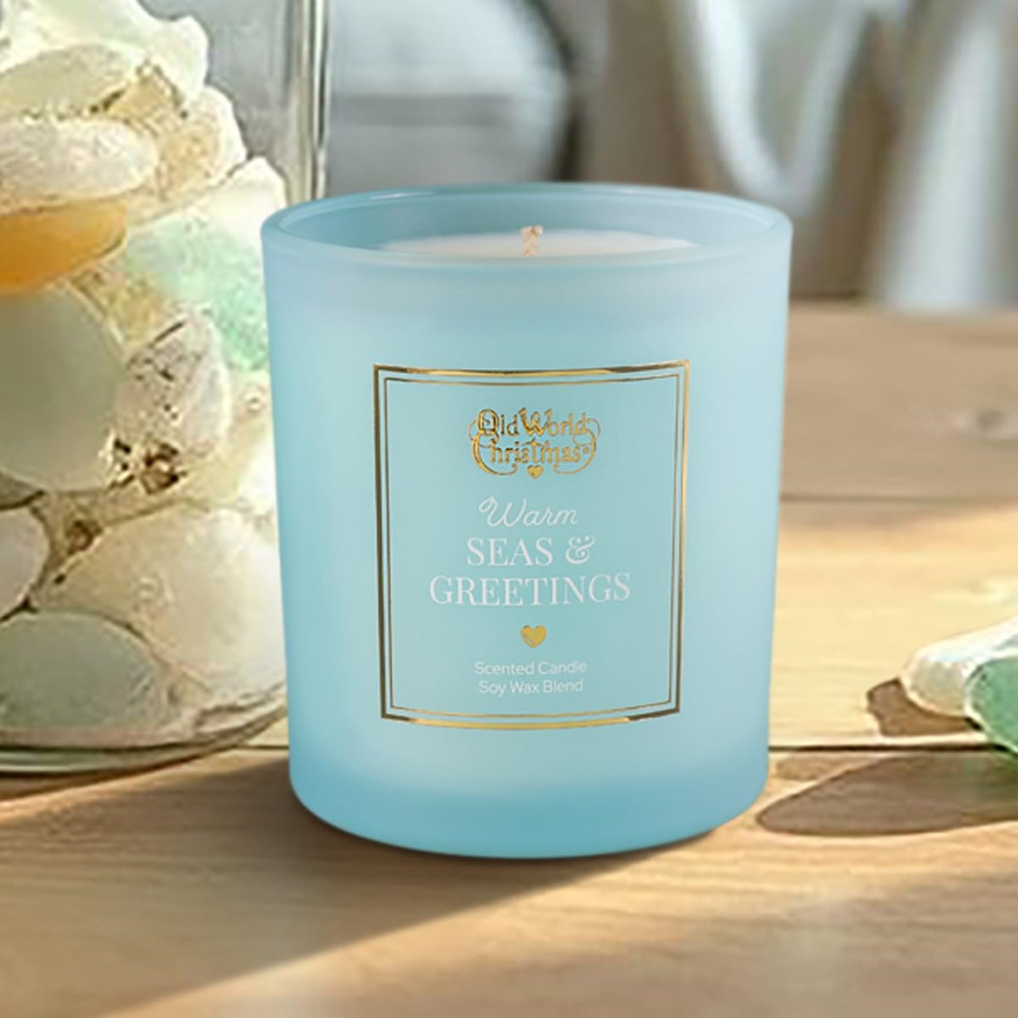 Old World Christmas Soy Wax Blend Candle, Warm Seas & Greetings, 8oz