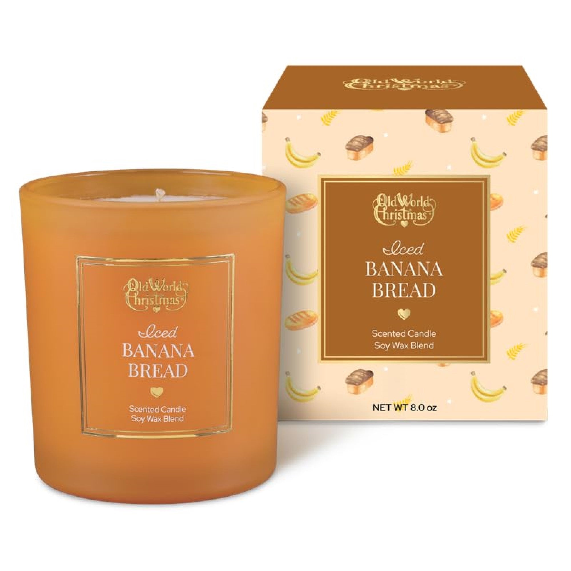 Old World Christmas Soy Wax Blend Candle, Iced Banana Bread, 8oz