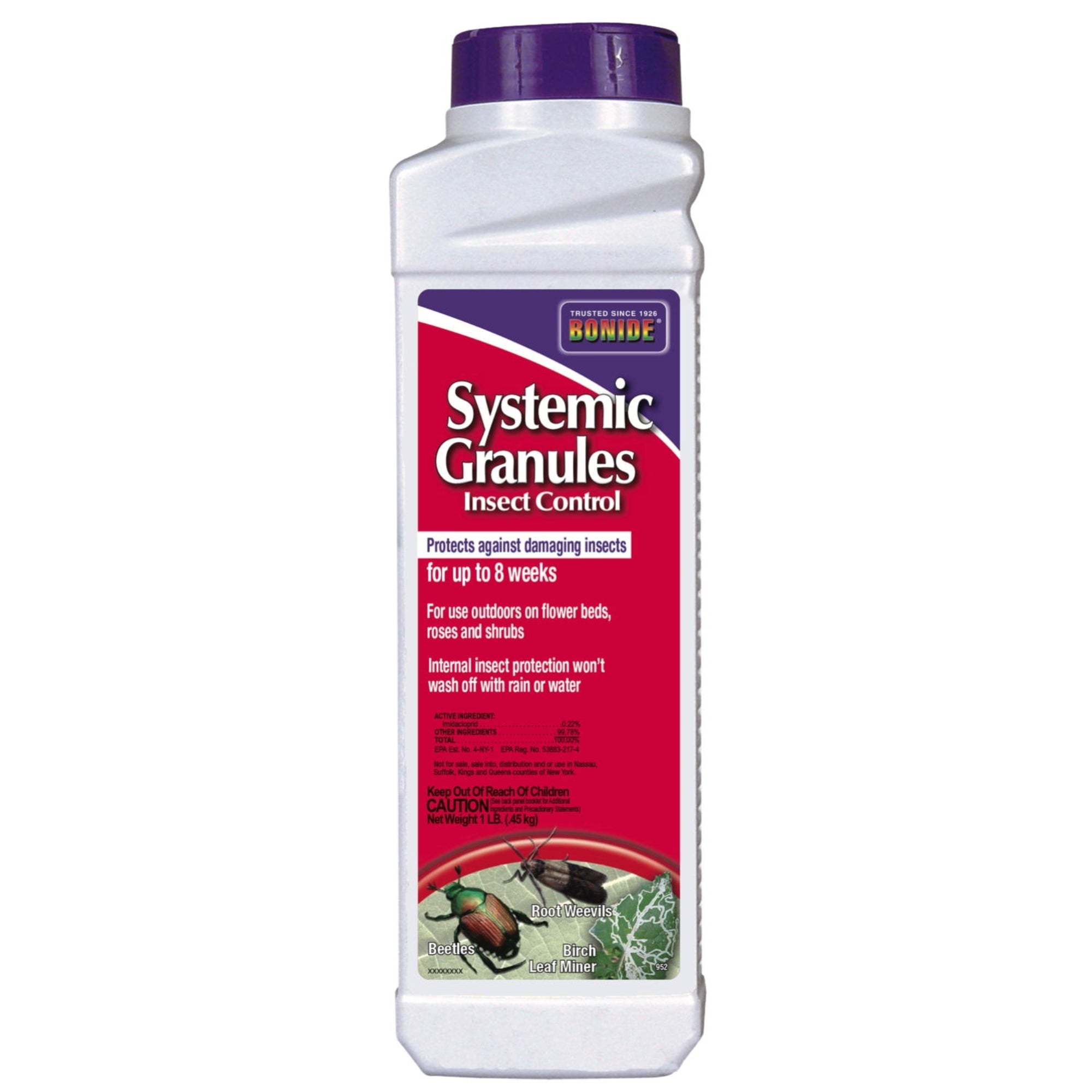 Bonide Systemic Granules Insect Control, Protects up to 8 Weeks, Shaker Canister, 1 lb