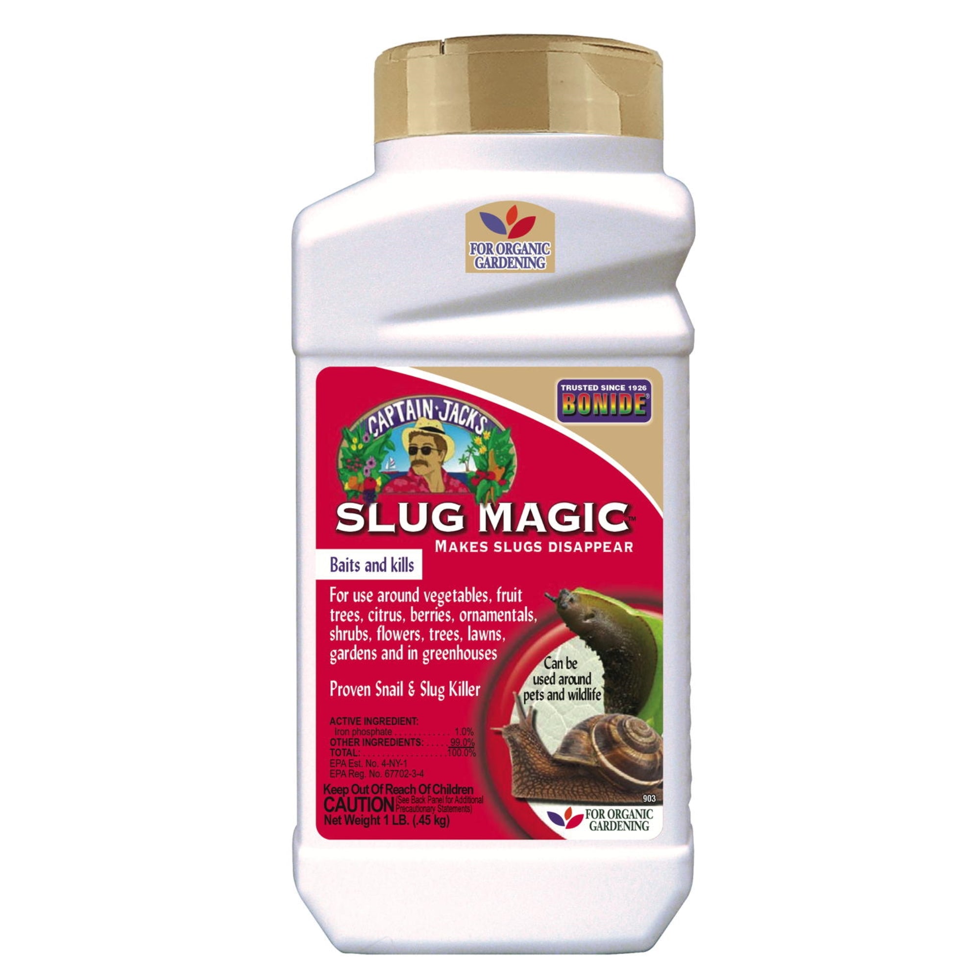 Bonide Captain Jack's Slug Magic, Baits and Kills Slugs, for Organic Gardening, Granular Application