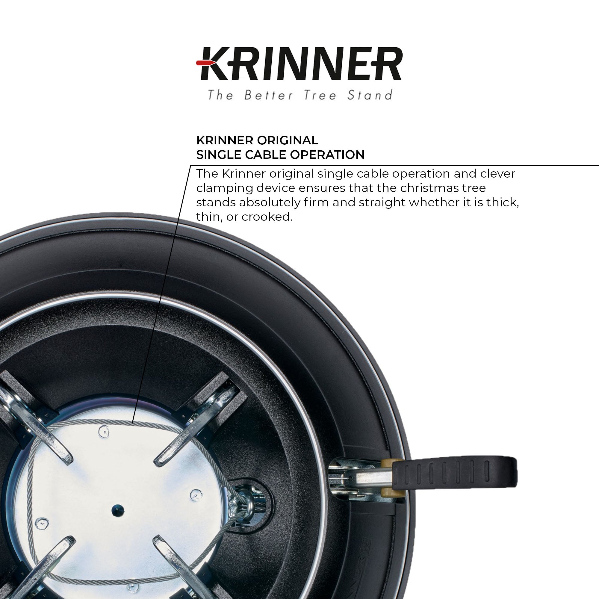KRINNER Tree Genie Black Indoor & Outdoor Christmas Tree Stand, Vario - Foot Pedal Setup for 8 Foot Trees