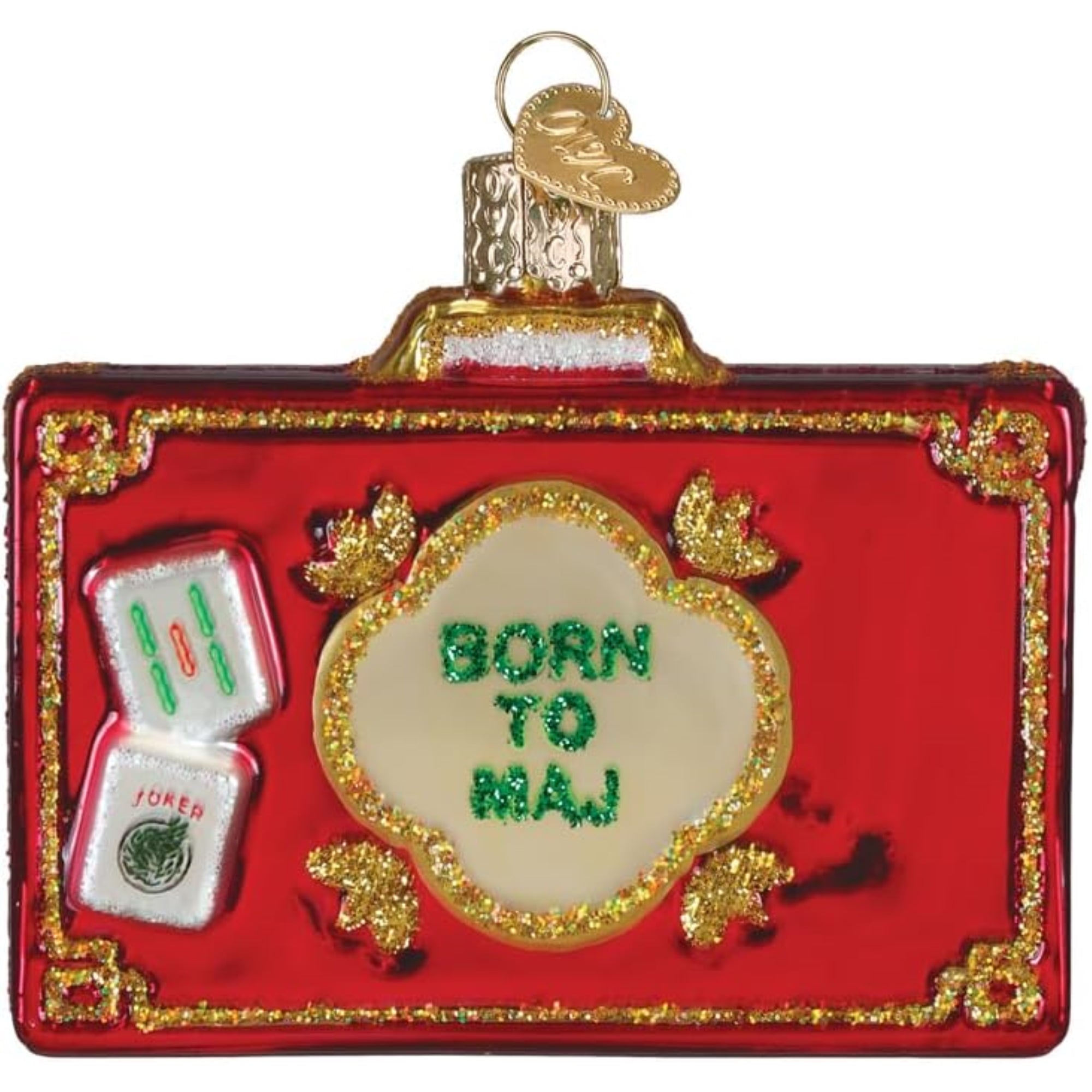 Old World Christmas Blown Glass Ornament for Christmas Tree, Rack N Roll Mahjong